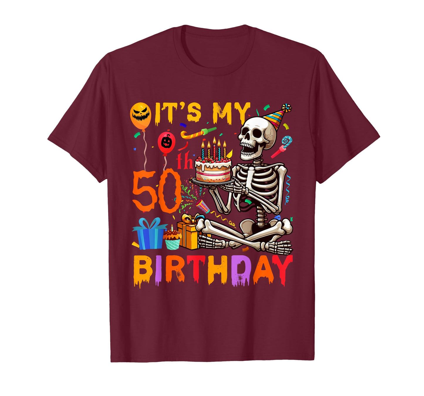 It's My 50th Birthday Halloween Skeleton Matching Party T-Shirt