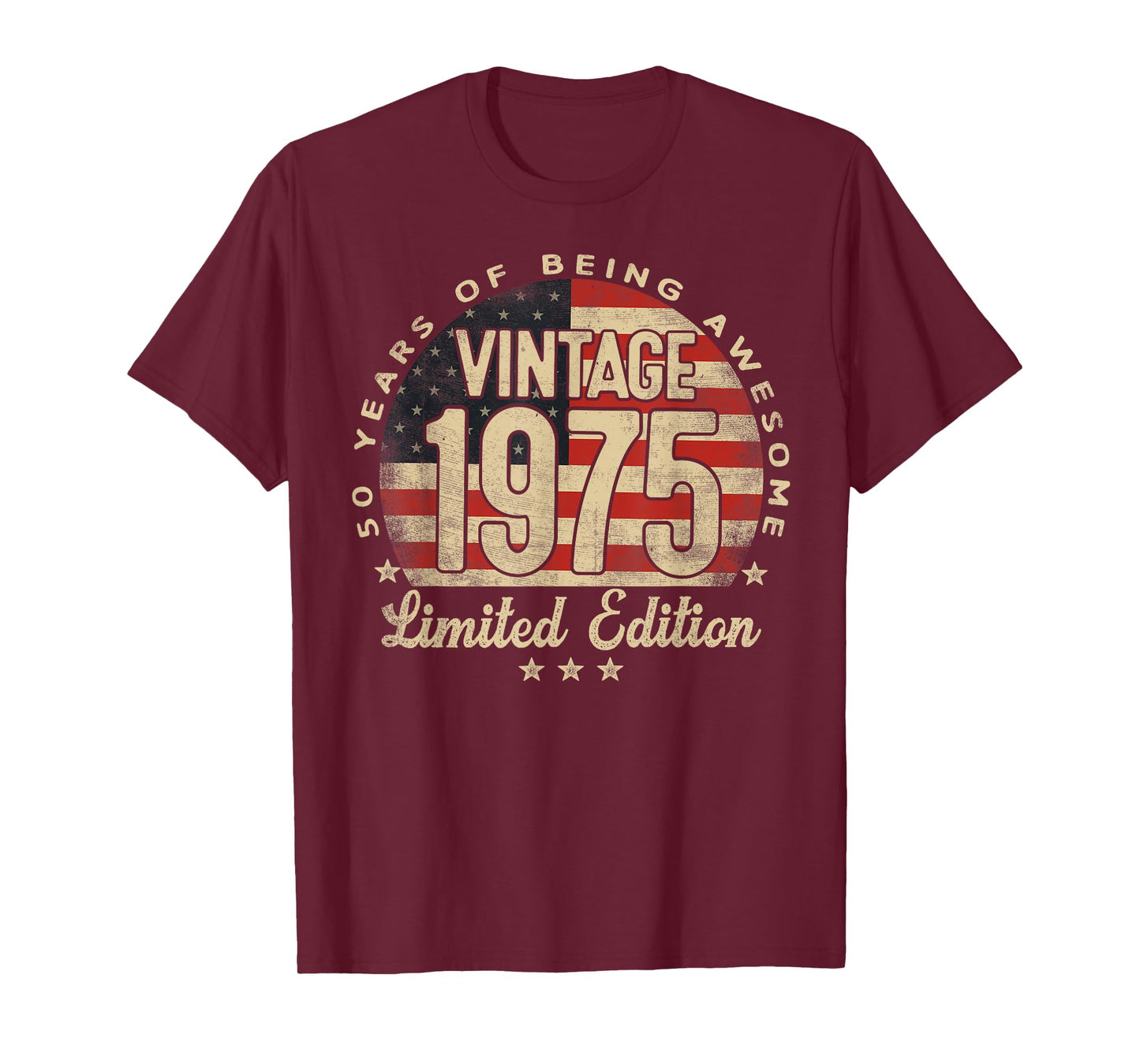 Vintage 1975 Limited Edition 50-Year-Old Gifts USA Flag T-Shirt