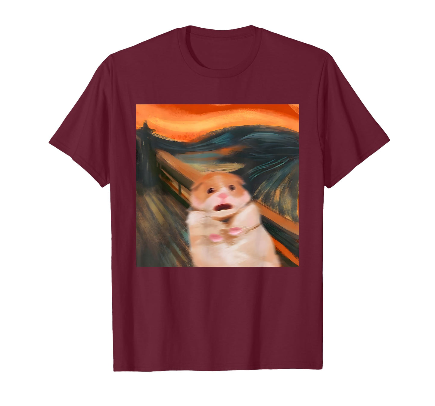 Funny Scared Hamster Meme Scream Graphic Tees for Women Men T-Shirt