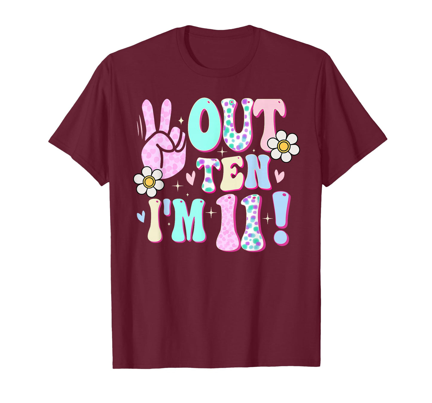Peace Out Ten I'm 11 Eleven Year Old Girl 11th Birthday T-Shirt