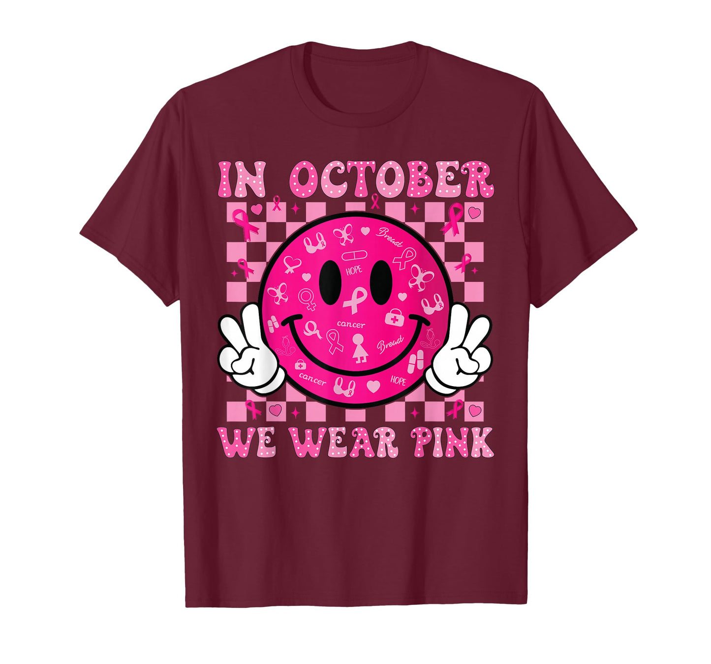 In October We Wear Pink Breast Cancer Awareness Halloween T-Shirt