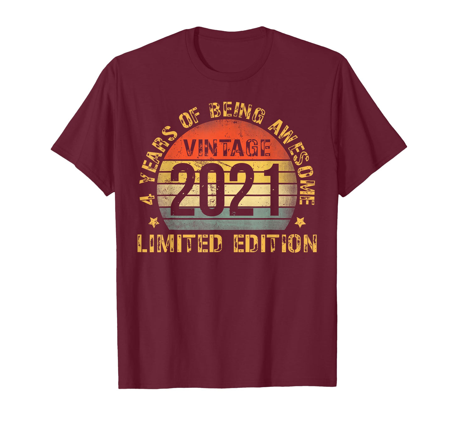 4 Year Old BDay Decorations Son Boy 4yr 2021 4th Birthday T-Shirt