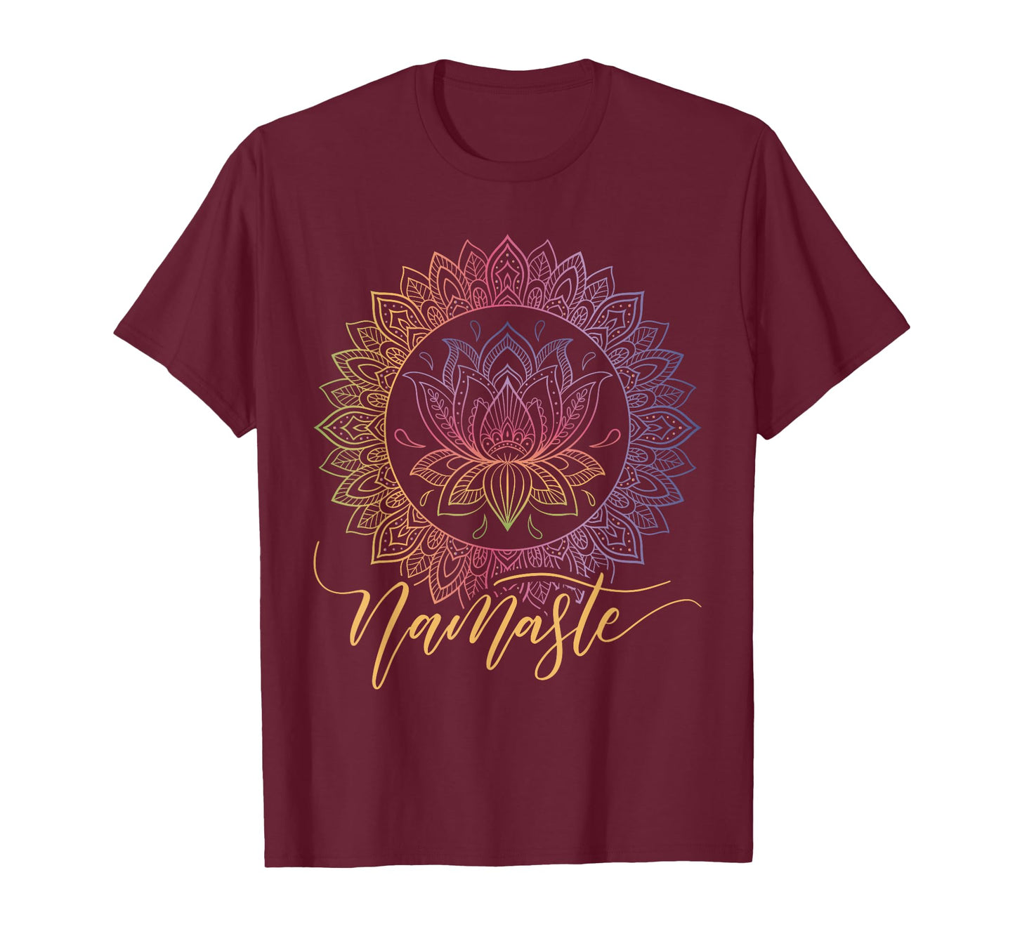 Namaste Mandala Lotus Flower Yoga Art T-Shirt