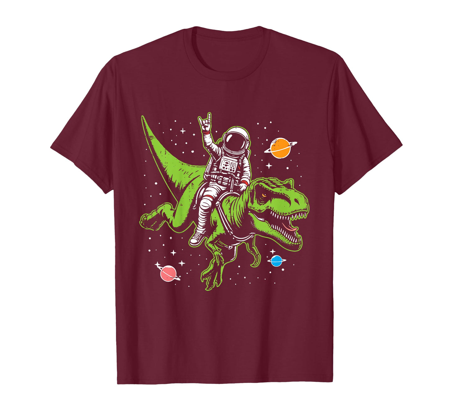 Kids Astronaut On Dino Trex Rock Space Rocker Boys Kids Toddler T-Shirt