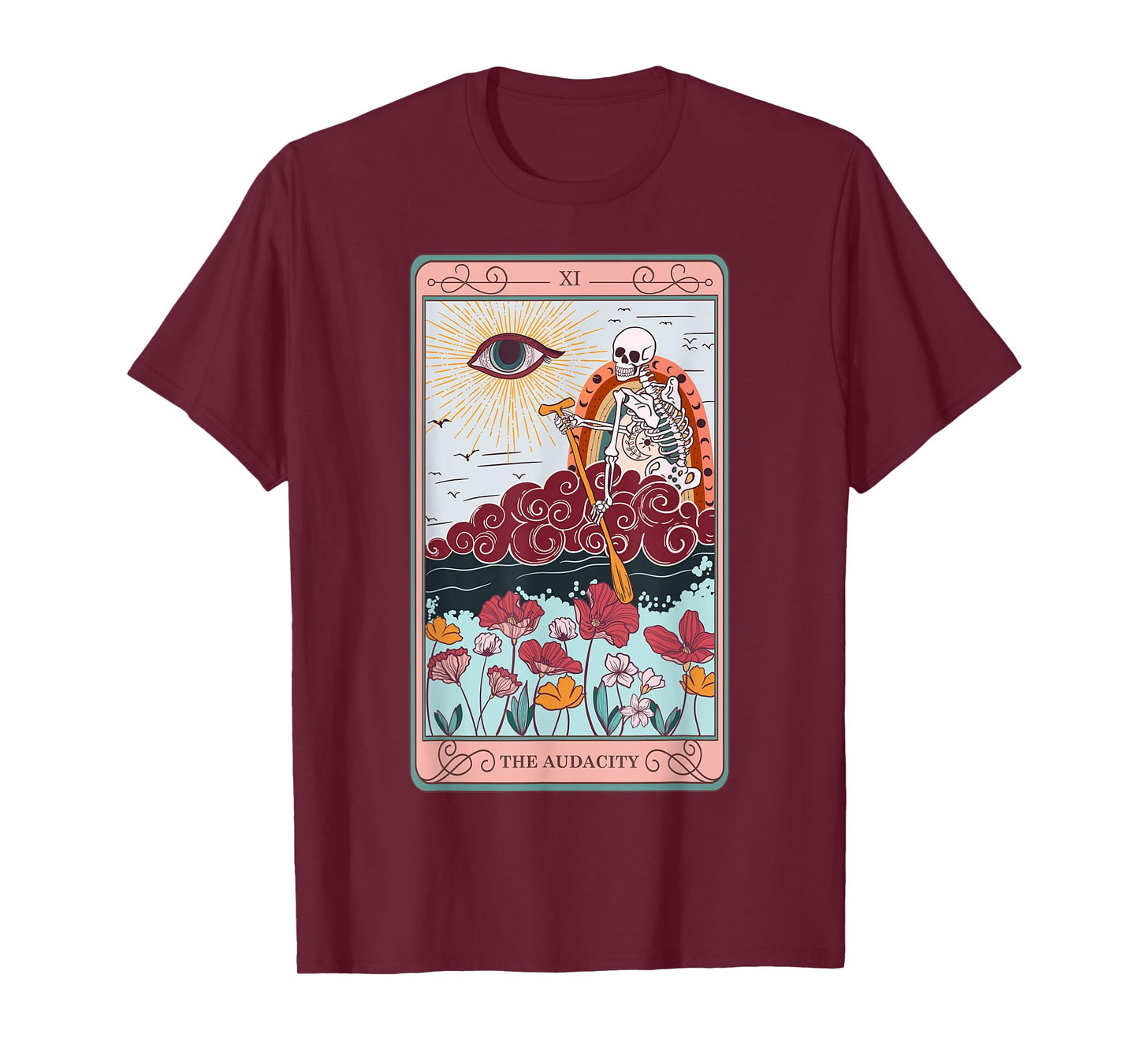 The Audacity Skeleton Tarot Card Sun Eye Aesthetic T-Shirt