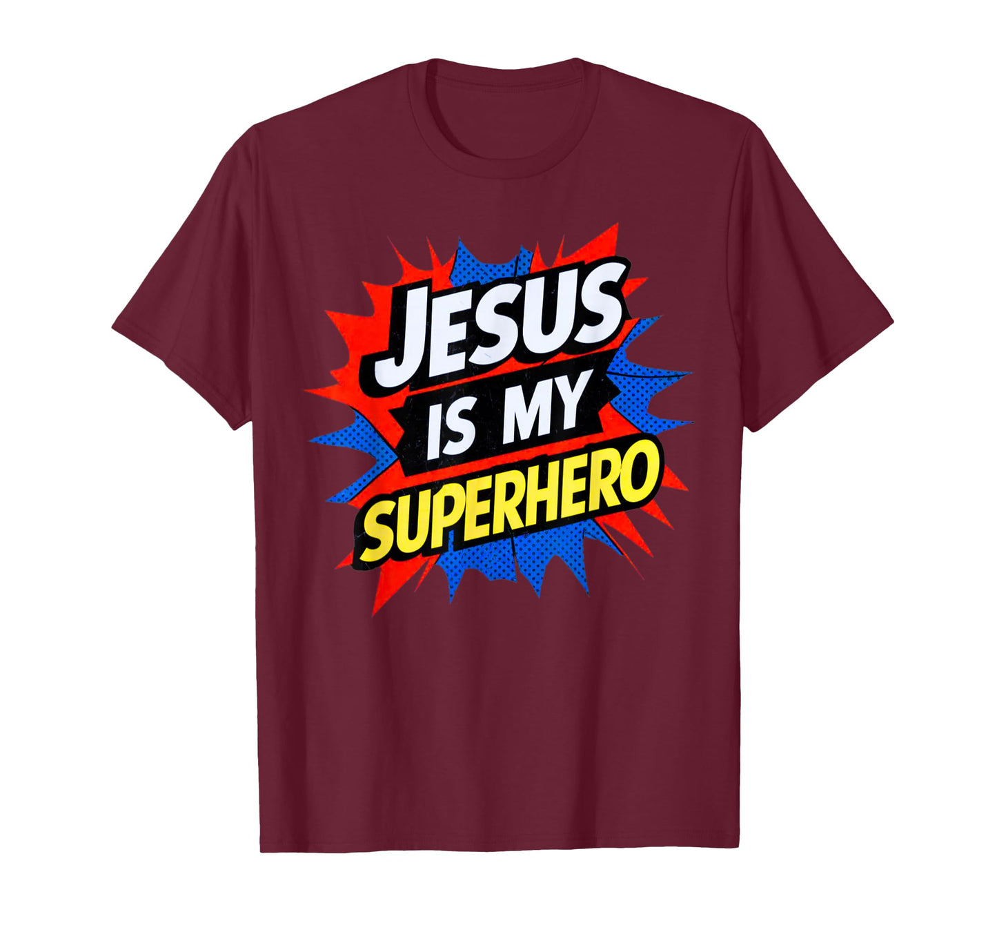 Jesus Is My Superhero Christian God Religious Comic Kids Boy T-Shirt