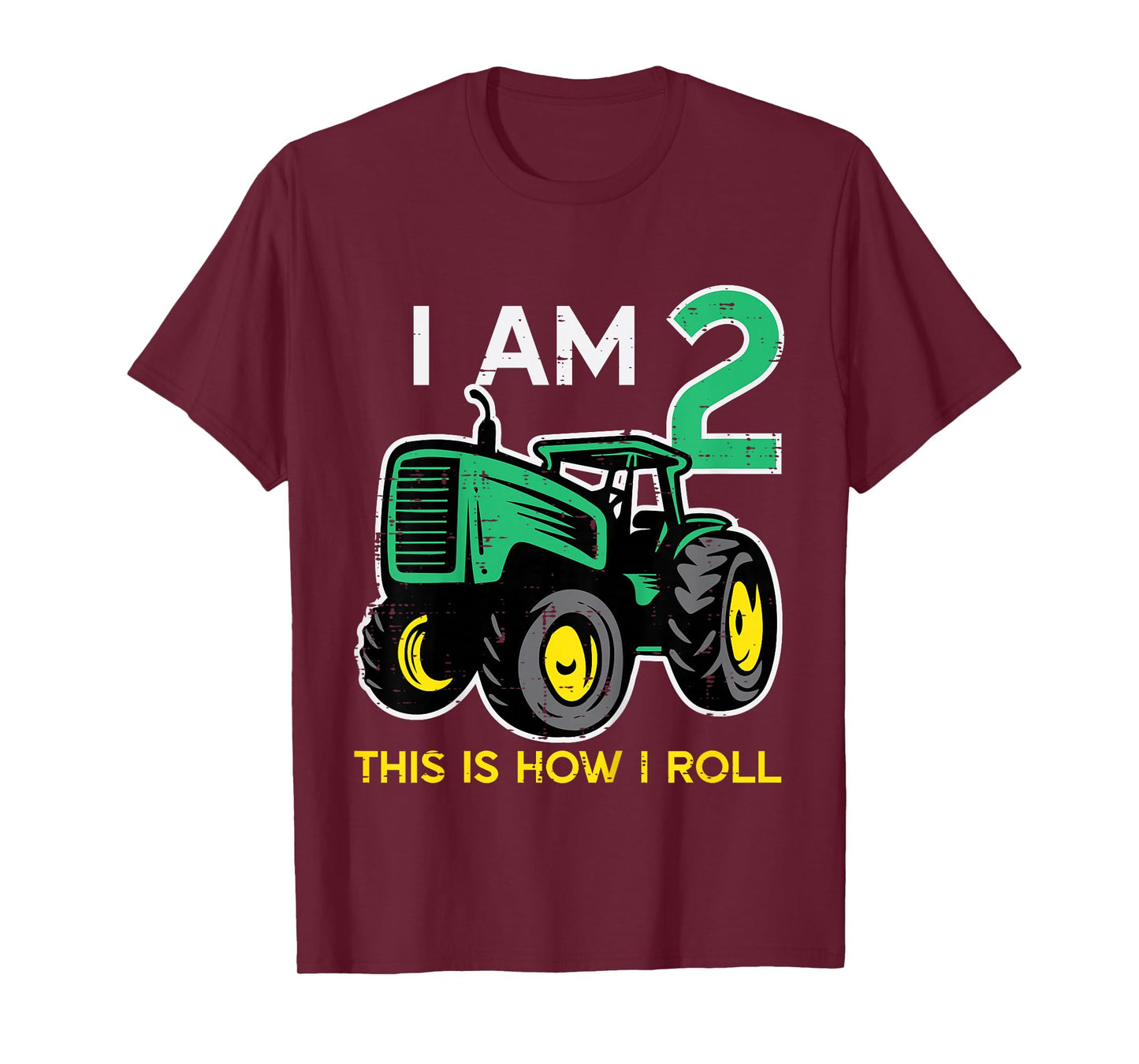 Kids 2nd Birthday Tractor I Am 2 Years Old Farm Truck Boys Kids T-Shirt