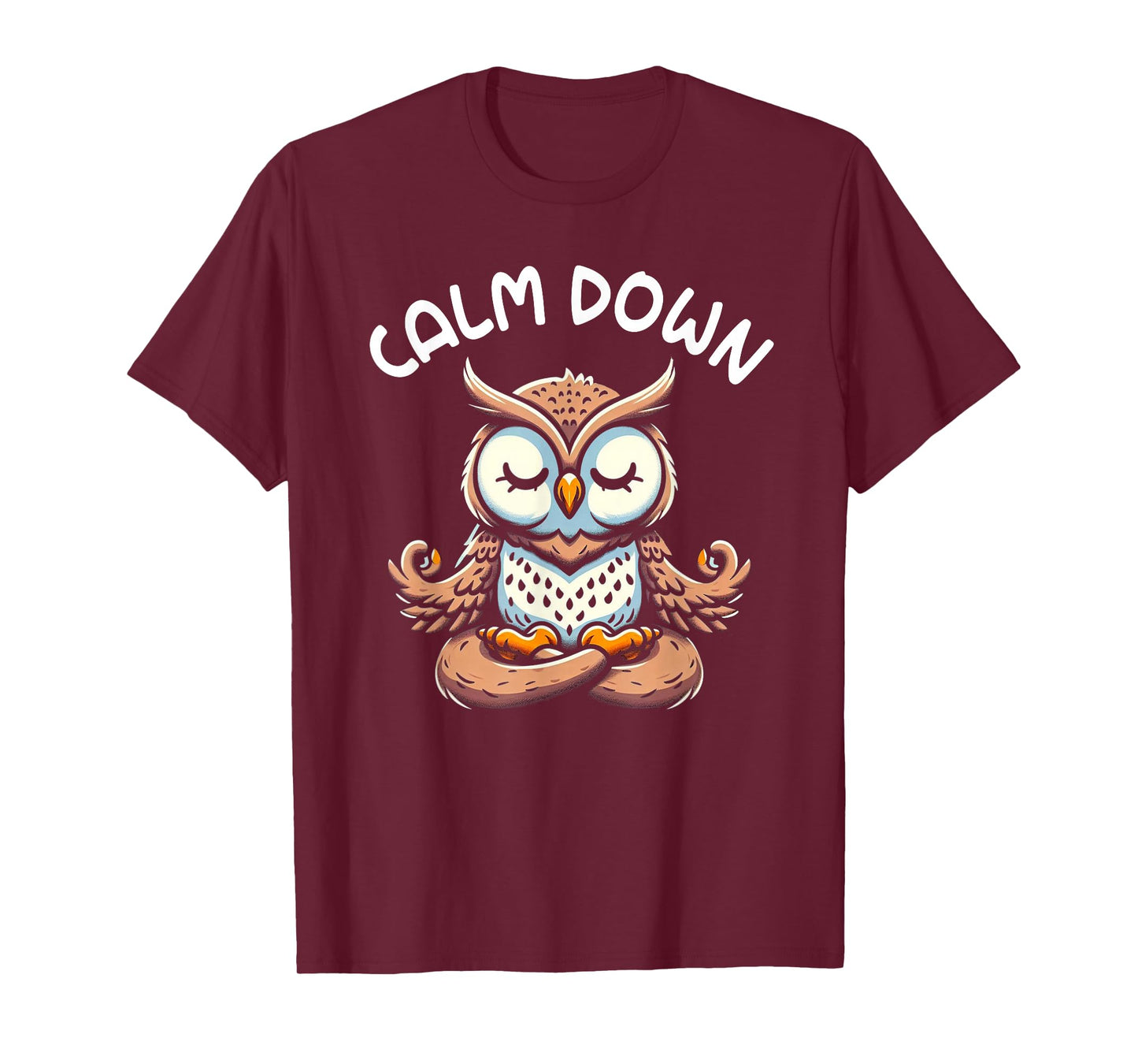 Owl Calm Down Yoga Meditation T-Shirt