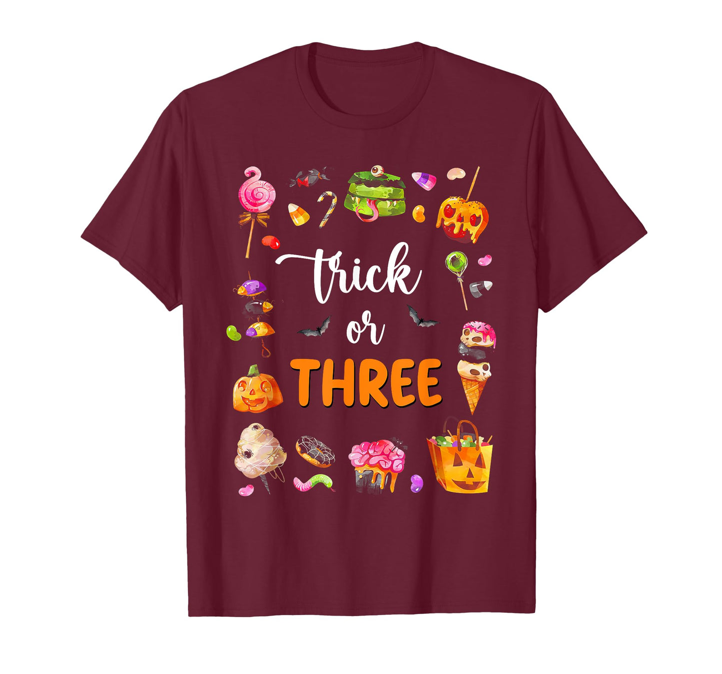 Trick Or Three Halloween Theme 3rd Birthday Boy 3 Yrs Old T-Shirt