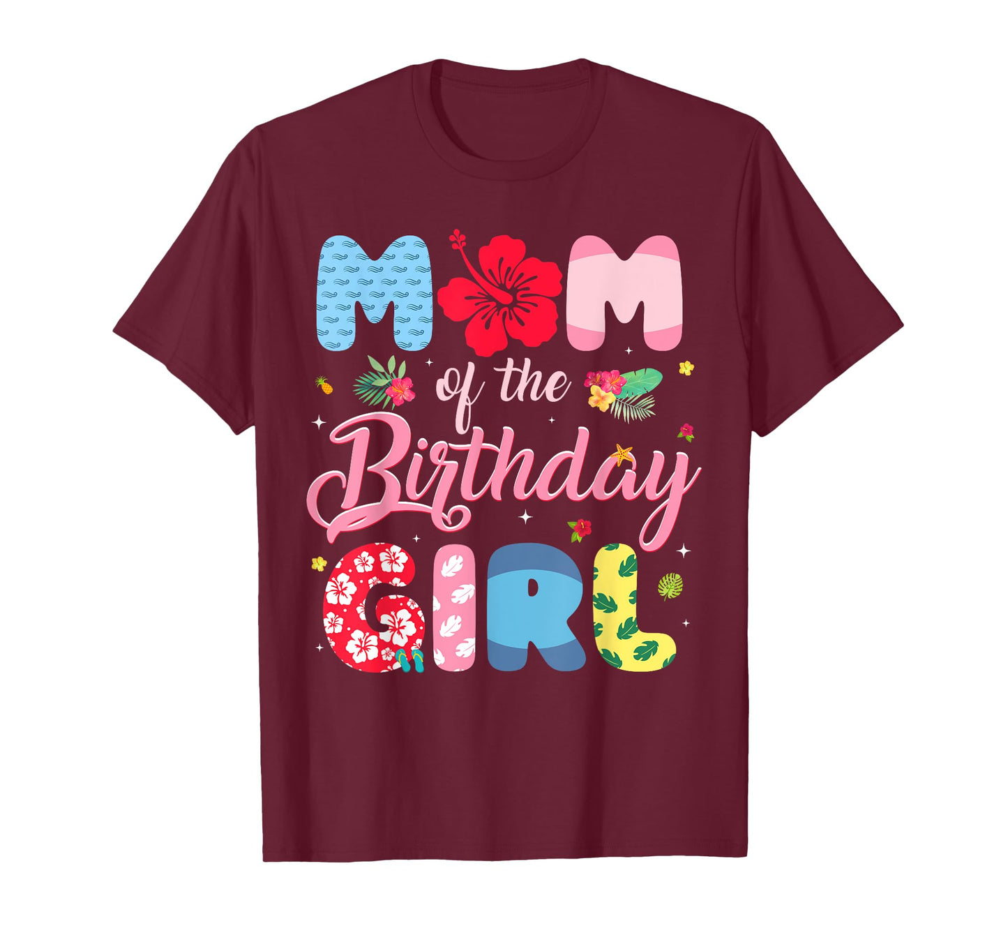 Mom Of the Birthday Girl Family Summer Beach Birthday Party T-Shirt