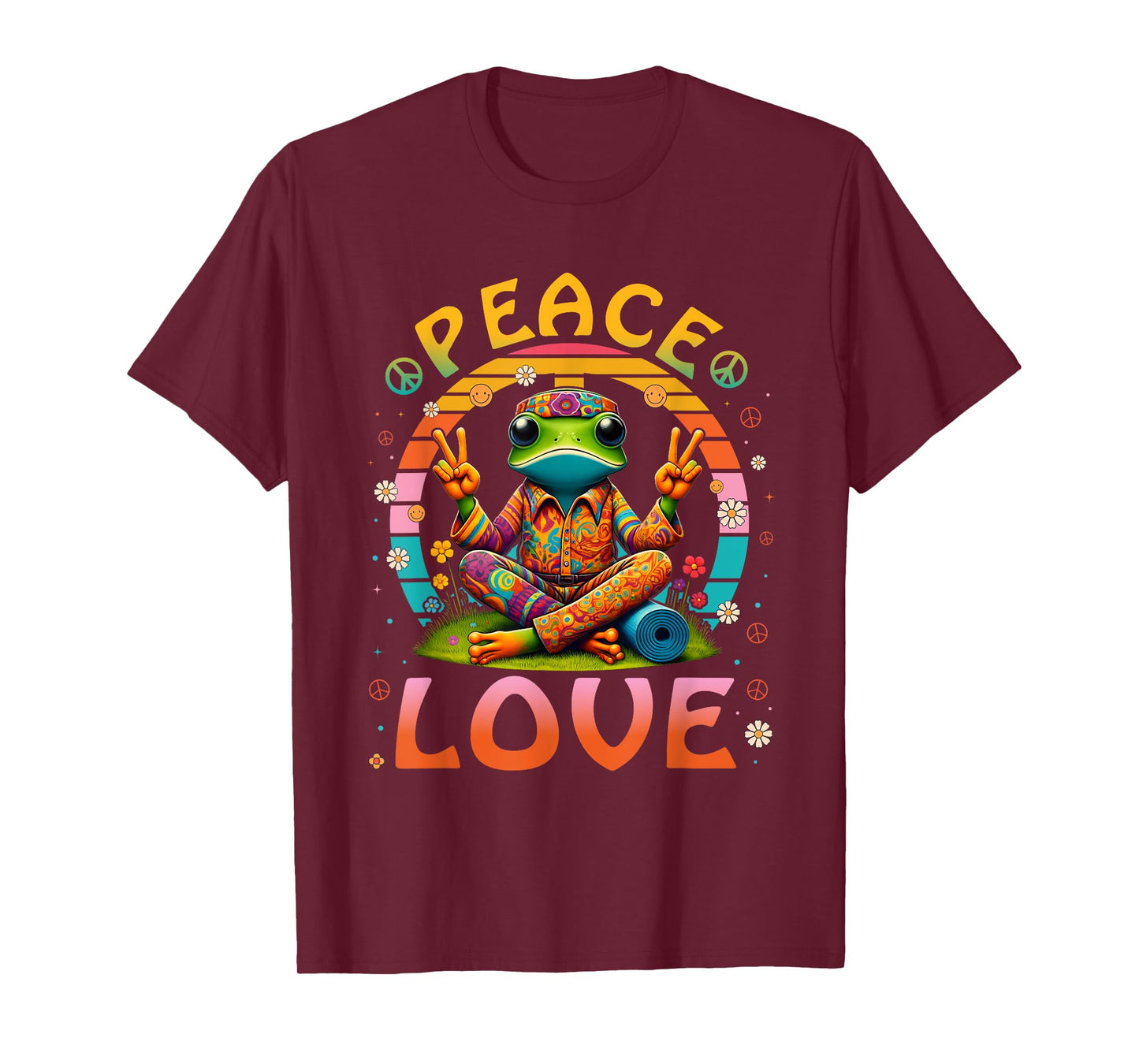 Cool Retro Peace Frog Tie Dye T-Shirt