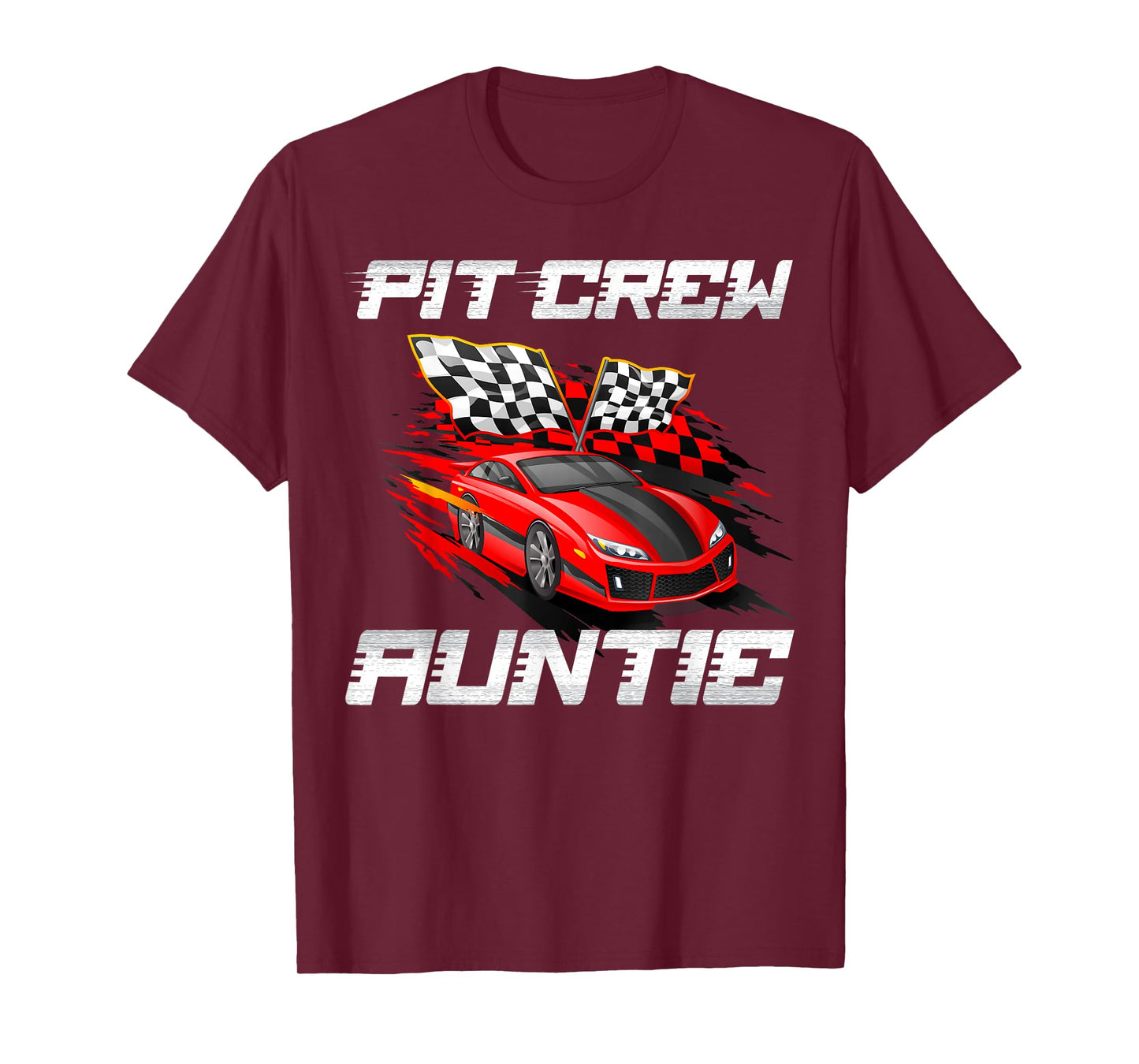 Pit Crew Auntie Race Car Birthday Racing Car Family T-Shirt