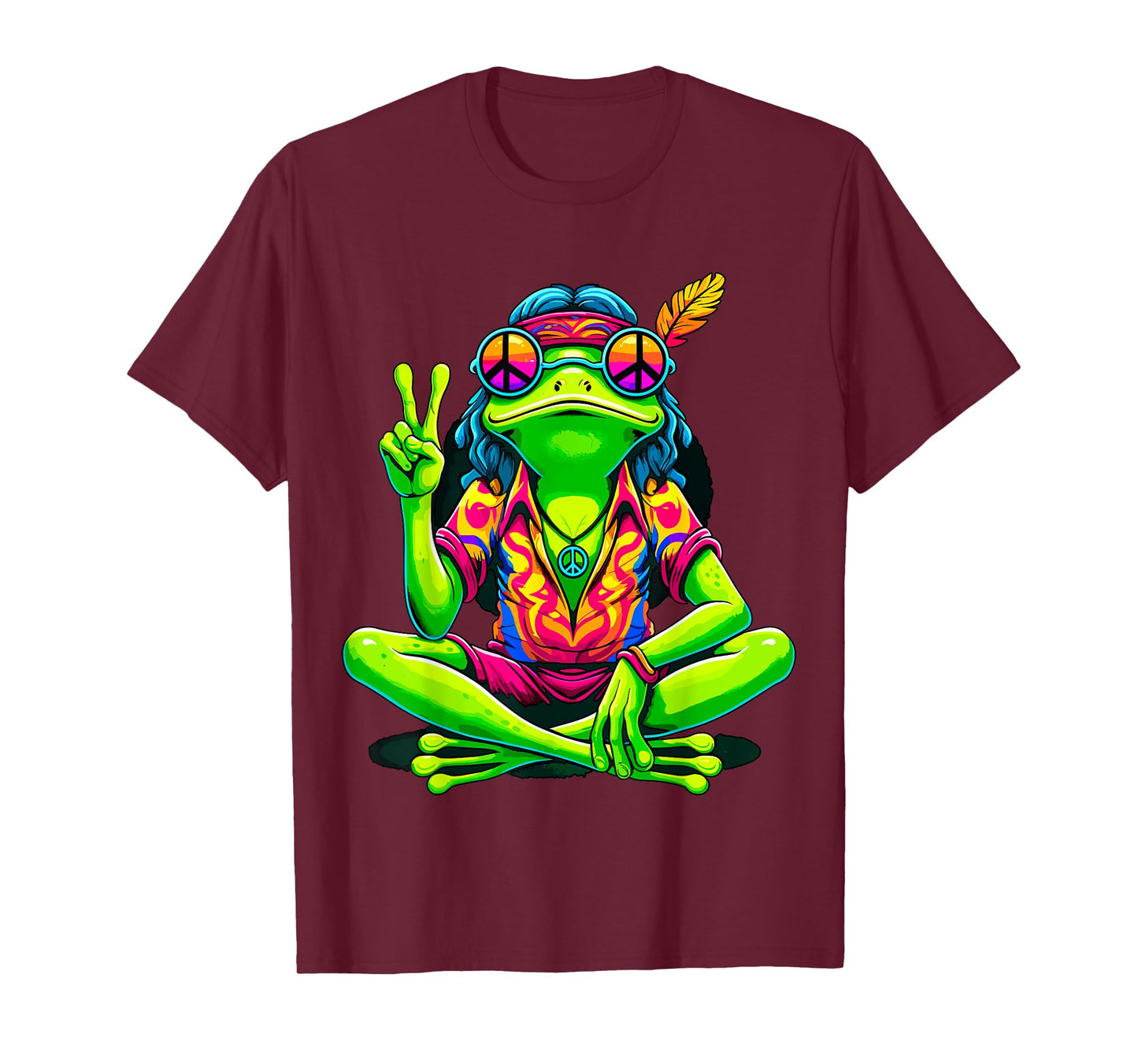 Hippie Frog Peace Sign T-Shirt