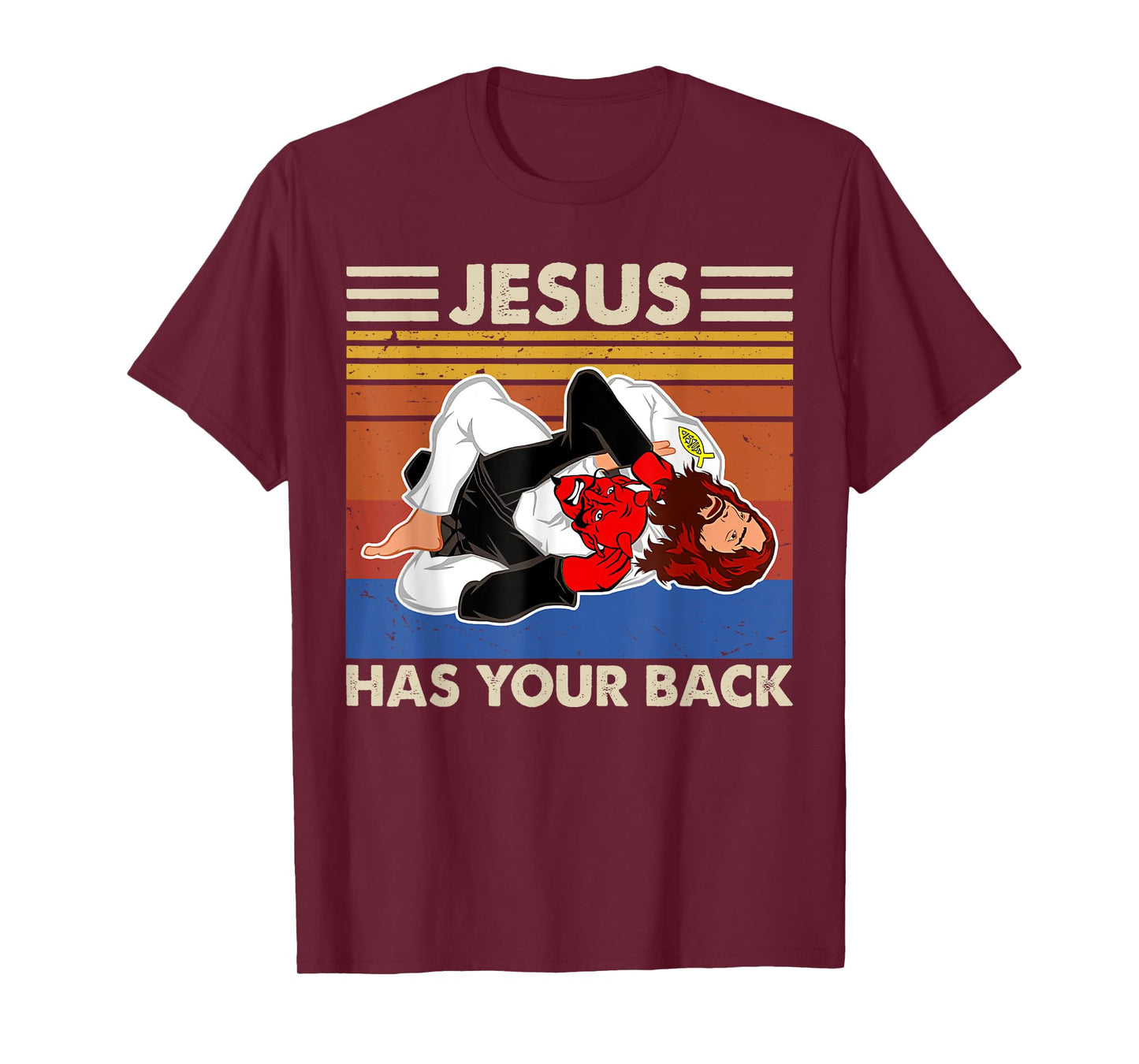 Jiu Jitsu shirts Jesus Has Your Back MMA Brazilian Jiujitsu T-Shirt