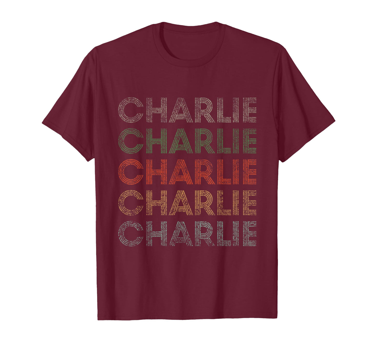 Charlie First Name Grunge Style Vintage Retro T-Shirt