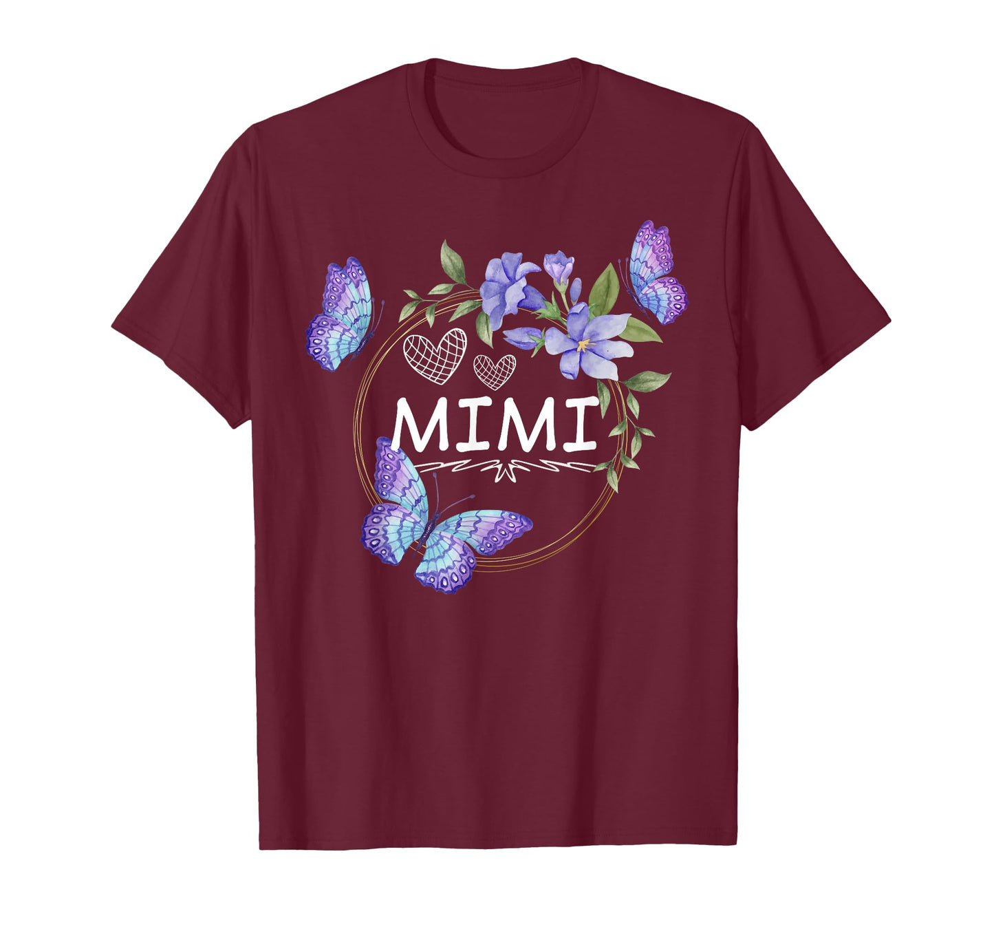 Mimi shirt For Women with butterflies Mother's Day T-Shirt