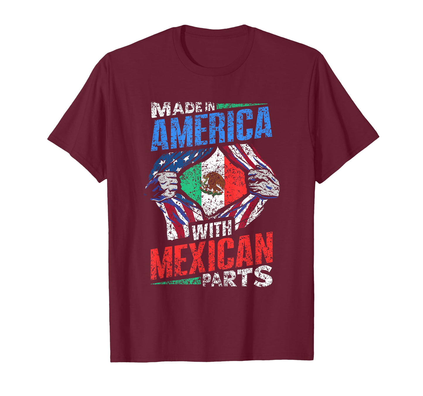 Made In America With Mexican Parts Country Lover Mexico Us T-Shirt