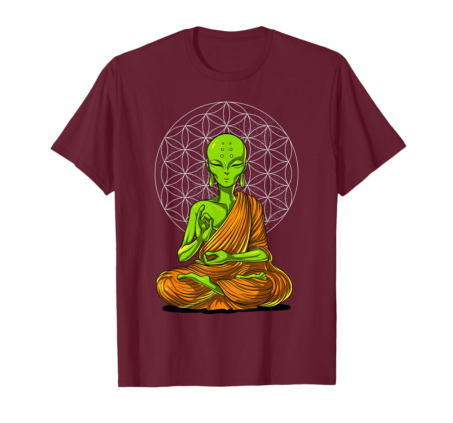 Space Alien Buddha Zen Yoga Meditation Spiritual Buddhist T-Shirt