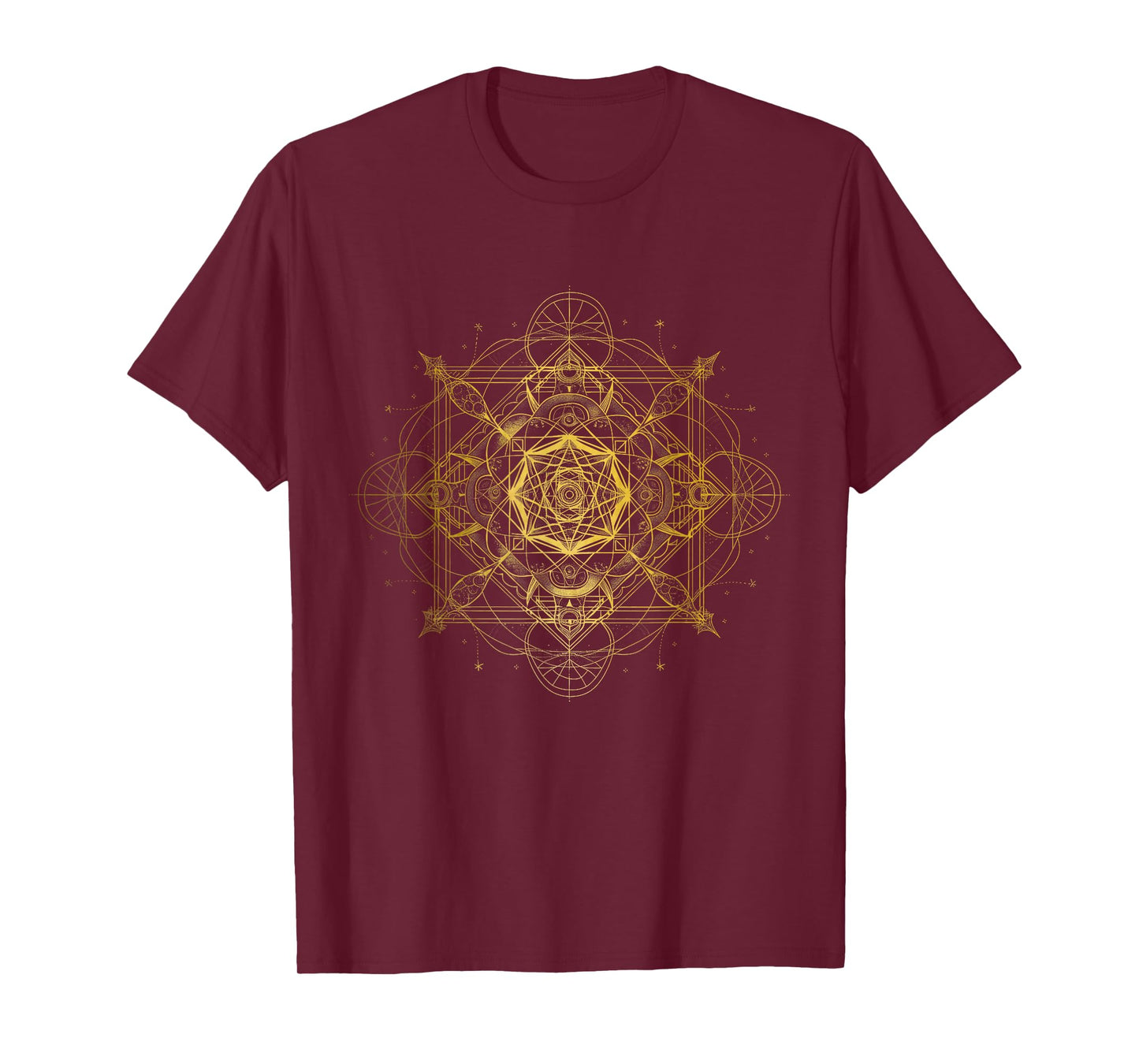 Sacred Geometry Metatron Cube Spiritual Yoga T-Shirt