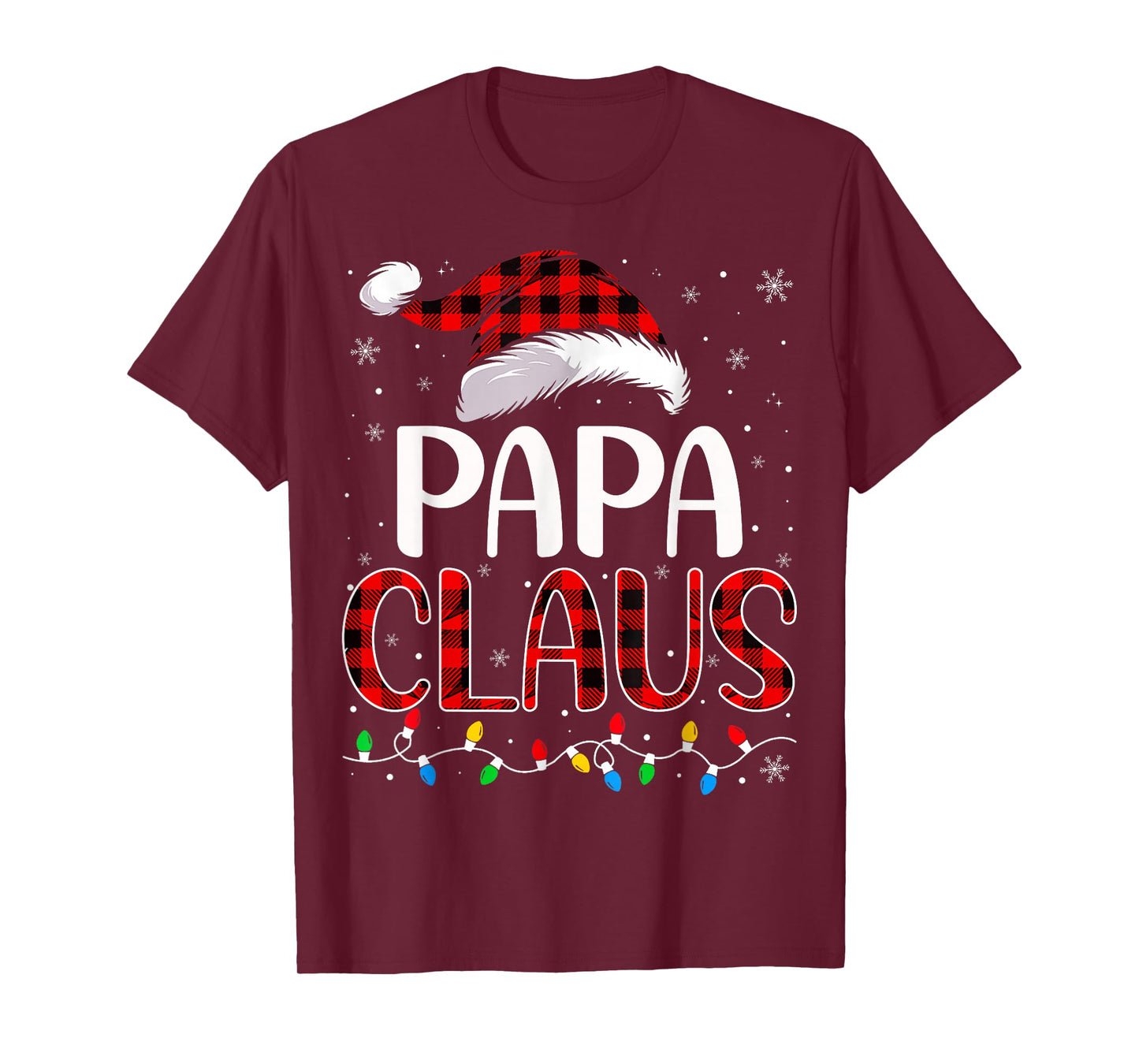 Papa claus christmas lights matching family xmas pajama T-Shirt