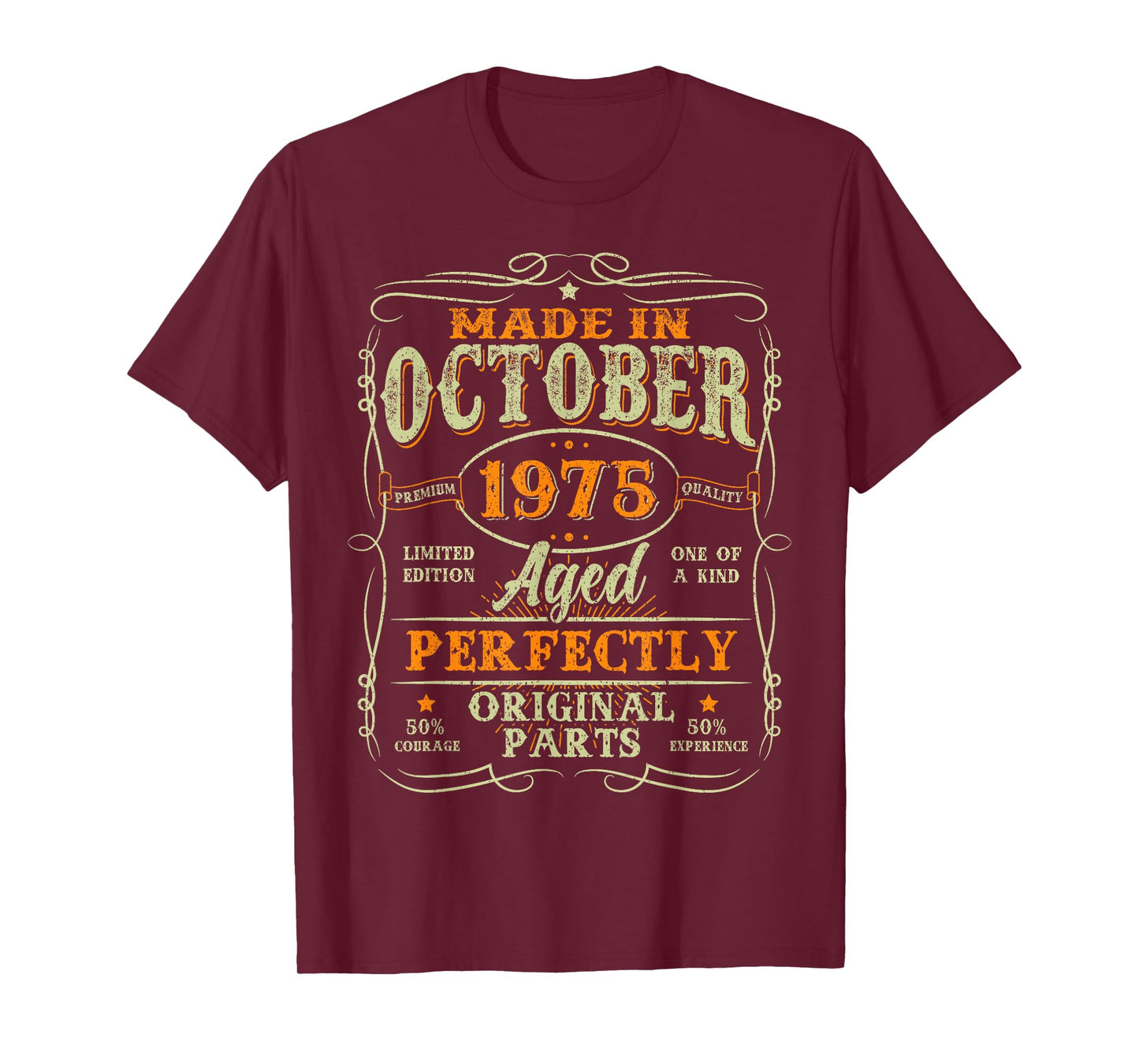 50 Years Old Vintage Made In October 1975 50th Birthday Men T-Shirt