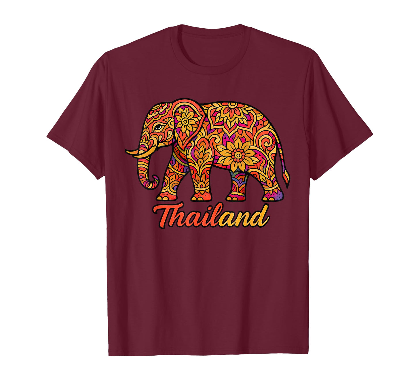 Colorful Thai Elephant Art Thailand Culture Souvenir T-Shirt