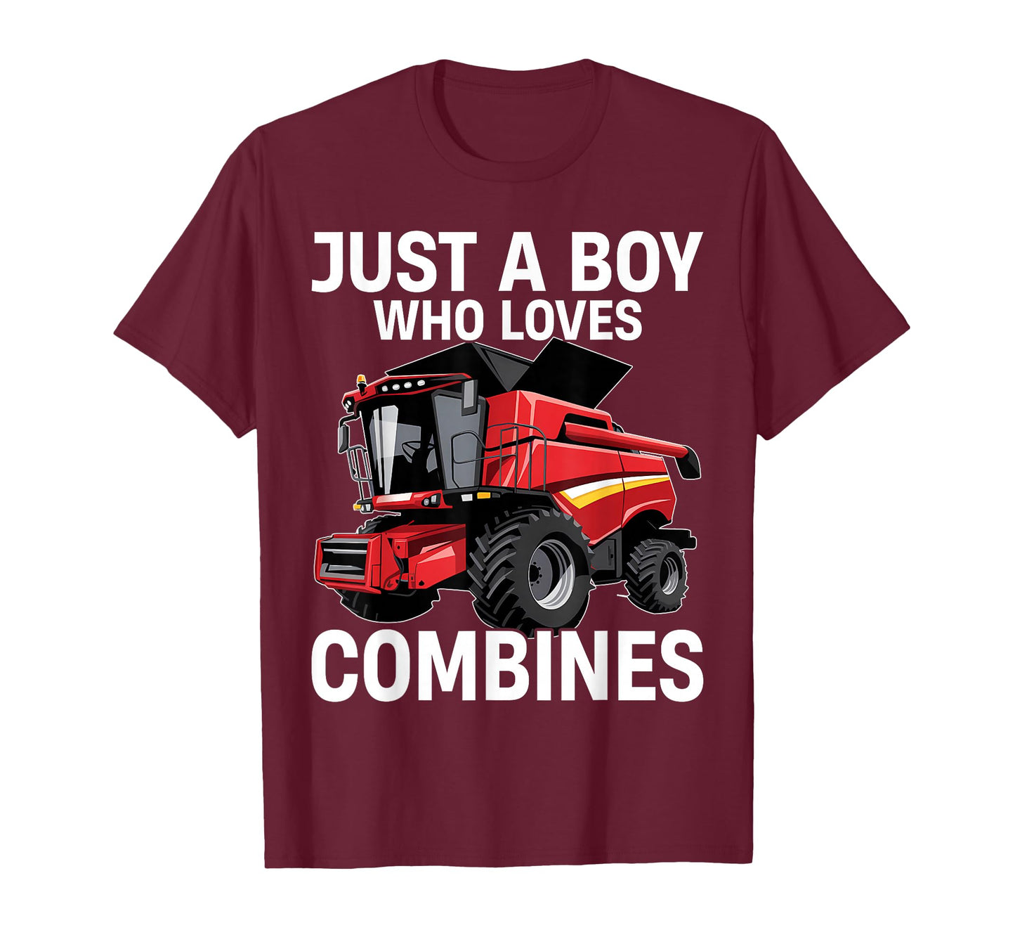 Just a Boy Who Loves Combines, Red Combine Harvester T-Shirt