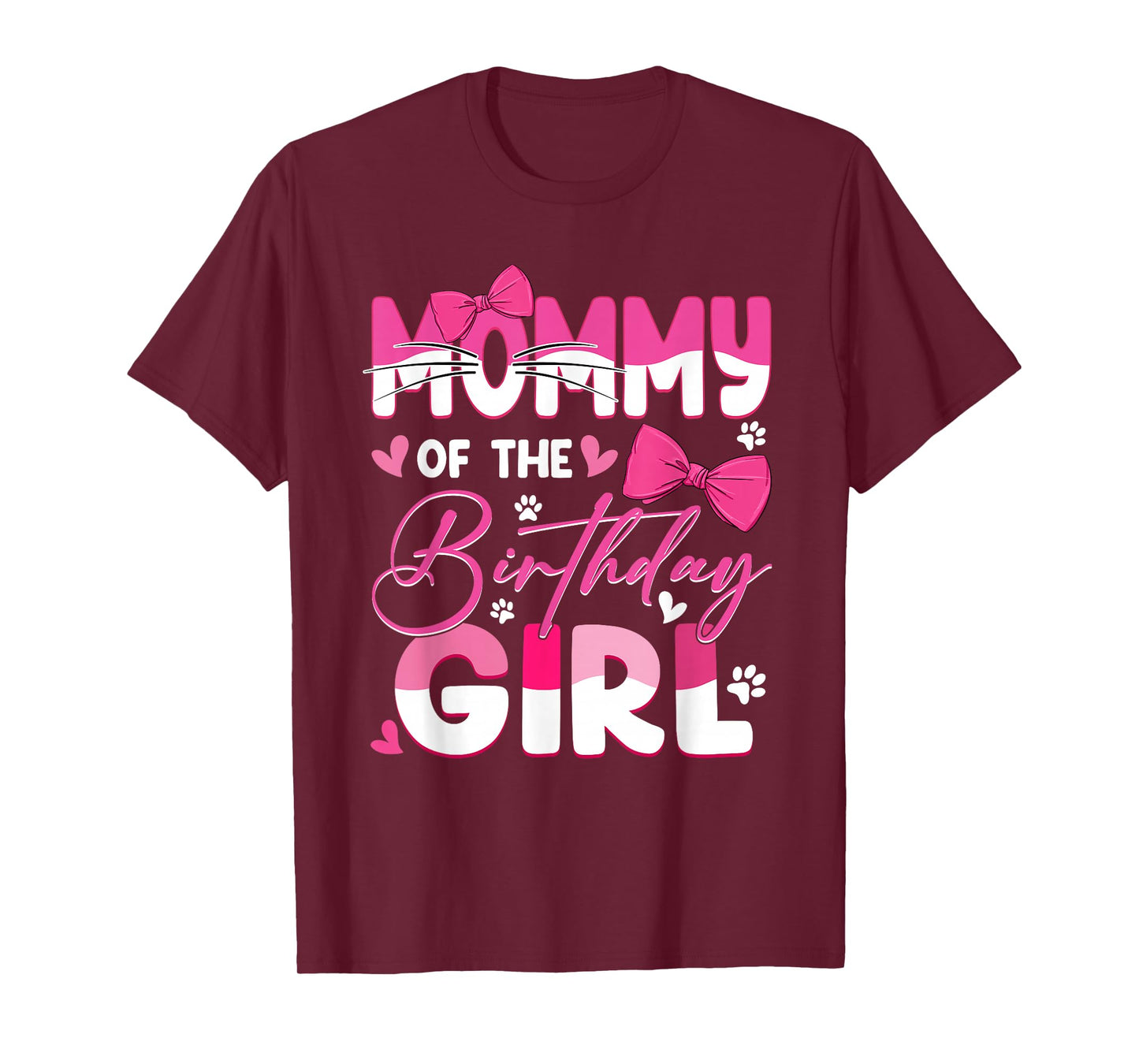 Mommy Of The Birthday Girl Cat Kitty Family Matching T-Shirt