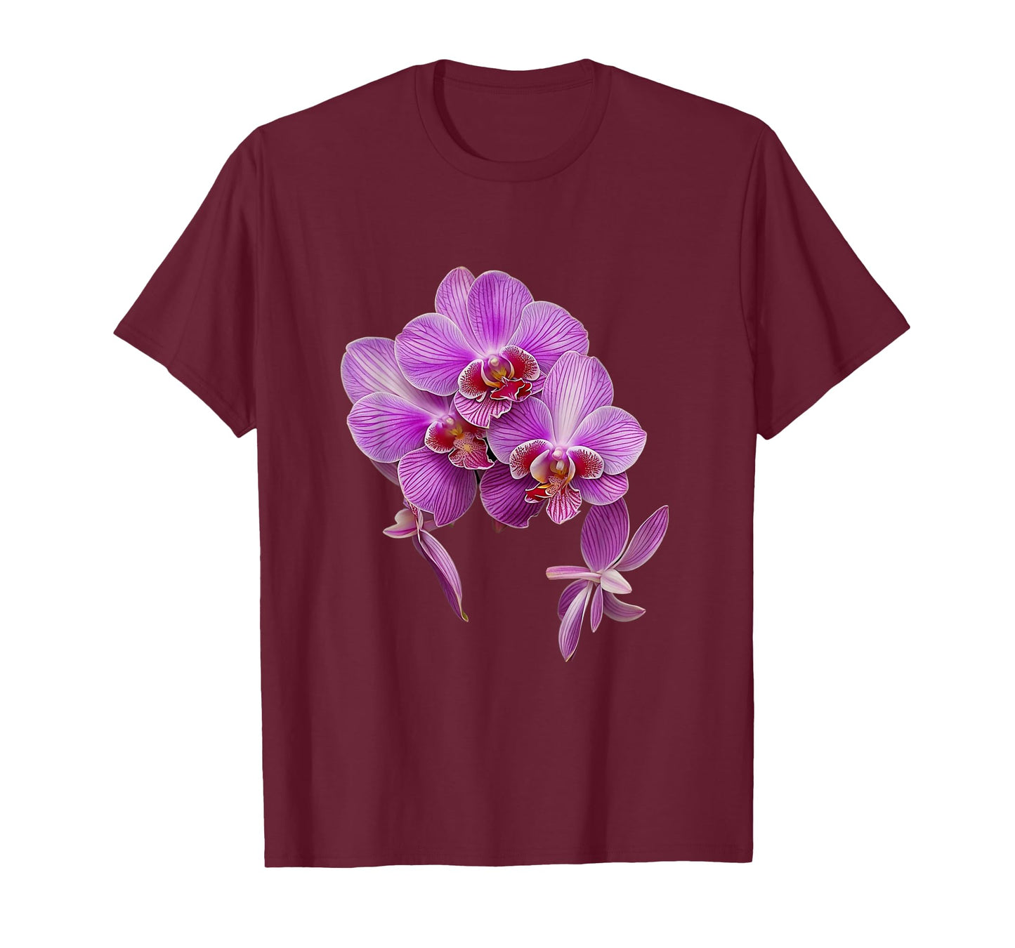 Magenta Watercolor Vanda Orchid Flower Shapes Mania Orchid T-Shirt
