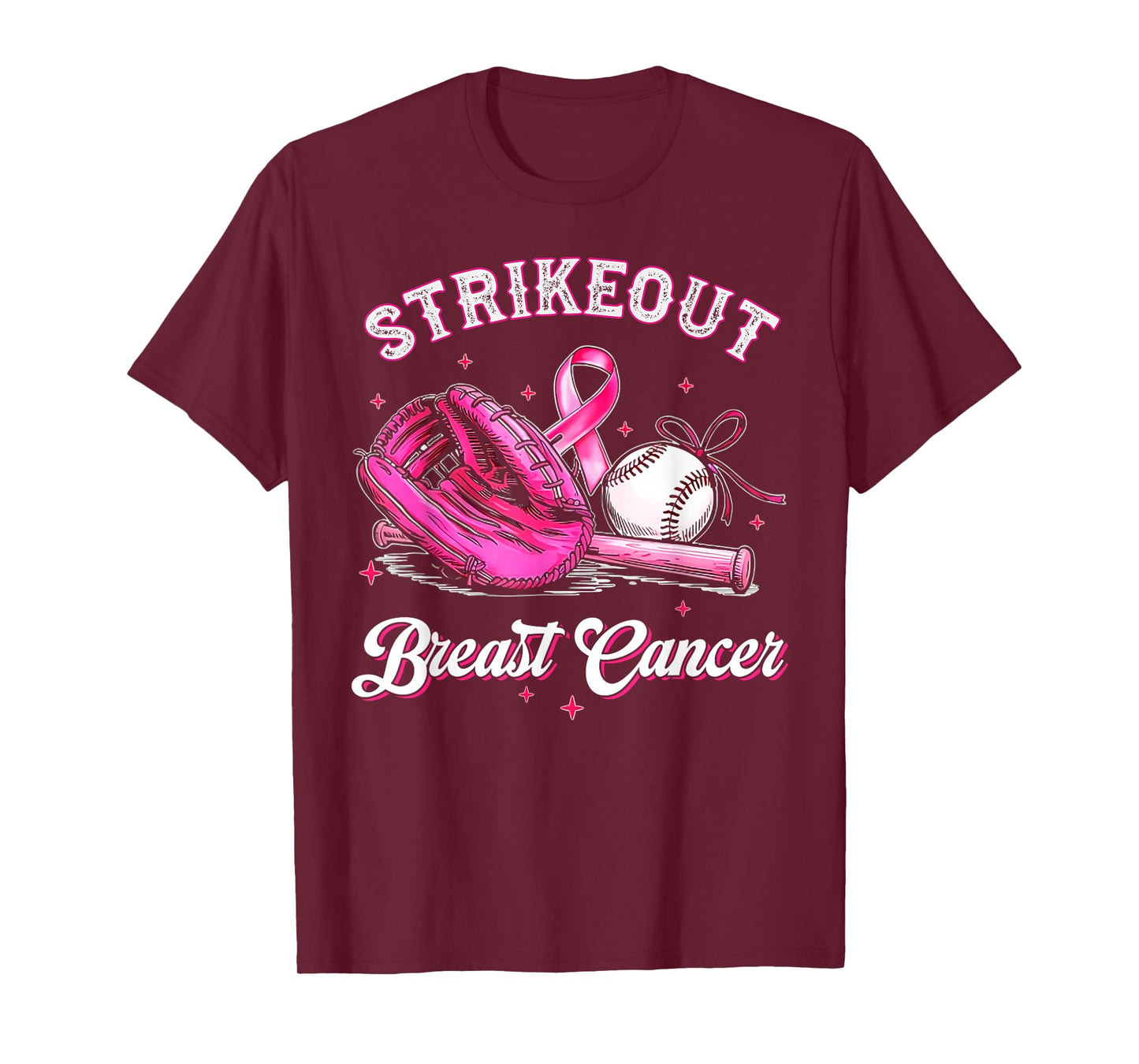 Strike Out Breast Cancer Baseball Fight Awareness Men Women T-Shirt