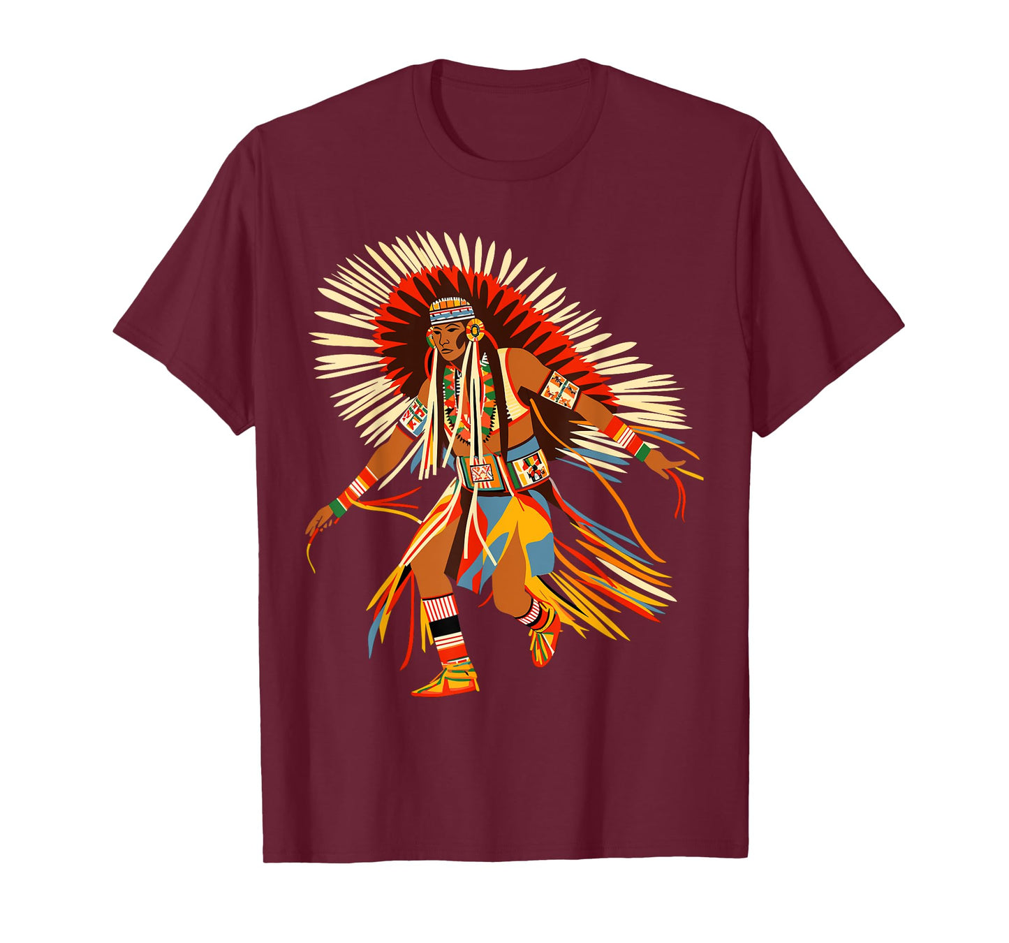 Powwow Dancer Native American Indian Traditional Art Style T-Shirt