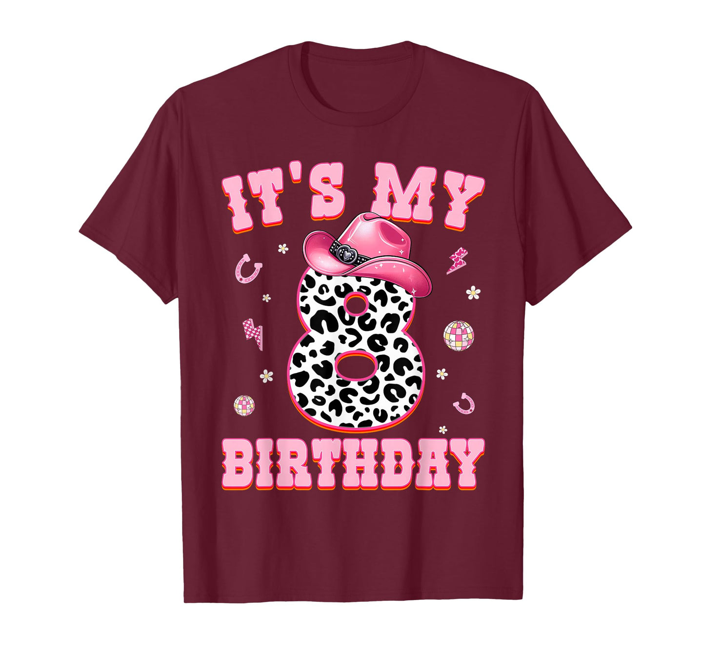 It's My 8th Birthday Western Cowgirl 8 Year Old Birthday T-Shirt