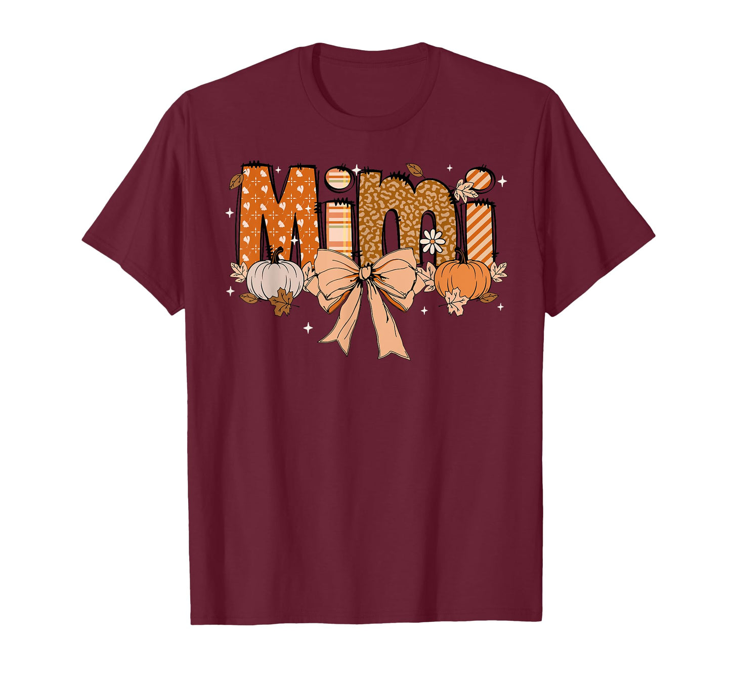Mimi Pumpkin Fall Coquette Bow Thanksgiving Mom Women T-Shirt