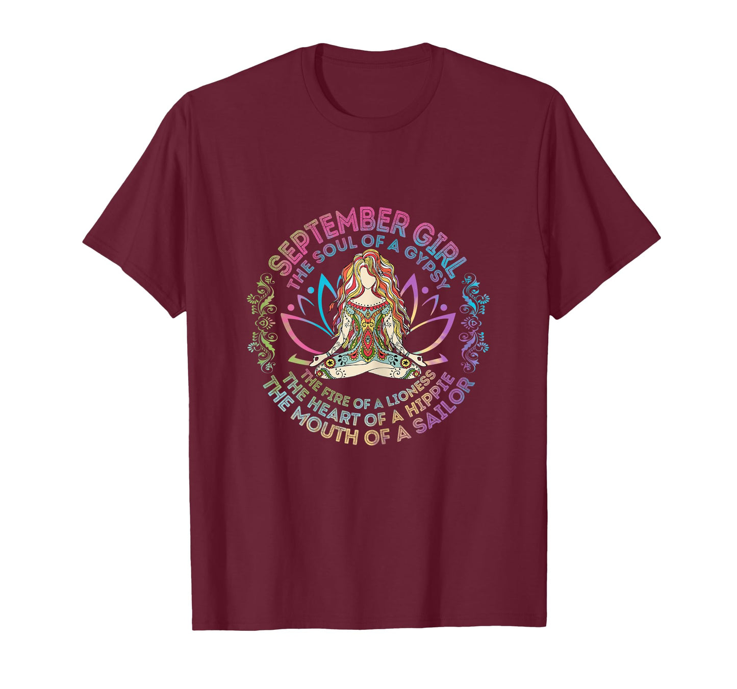 Womens September Girl The Soul Of A Gypsy Birthday Hippie Soul T-Shirt