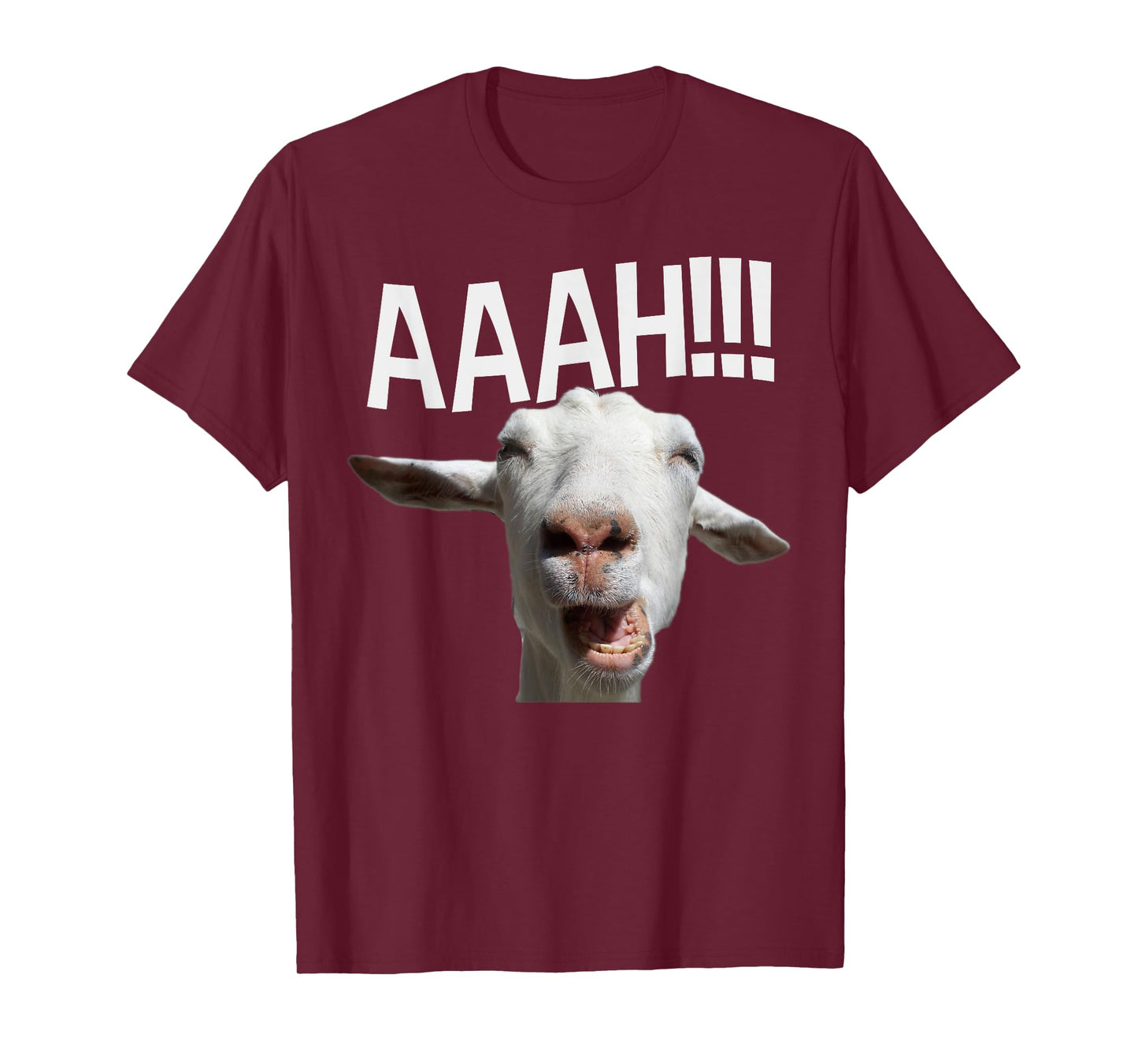 Halloween Screaming Goat AAAH!!! Funny Crazy Goat Print T-Shirt