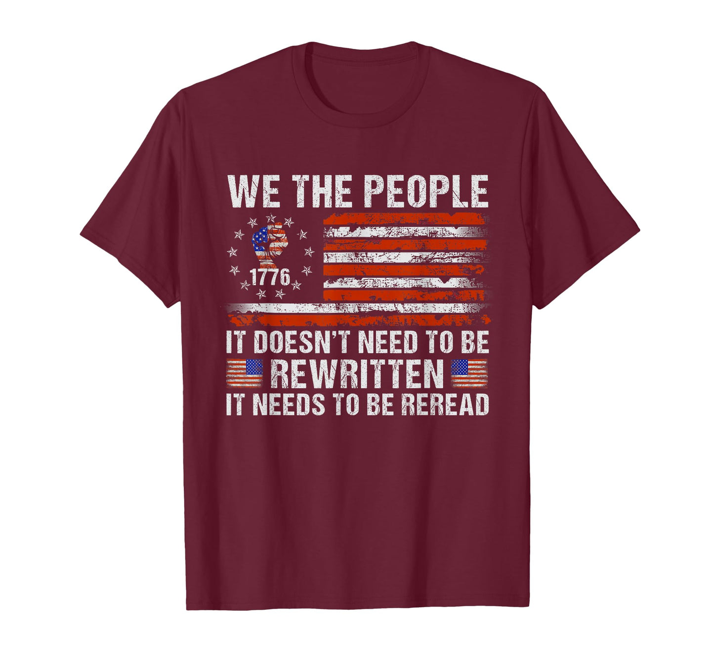 We The People American Flag Patriotic 1776 USA Retro Gifts T-Shirt