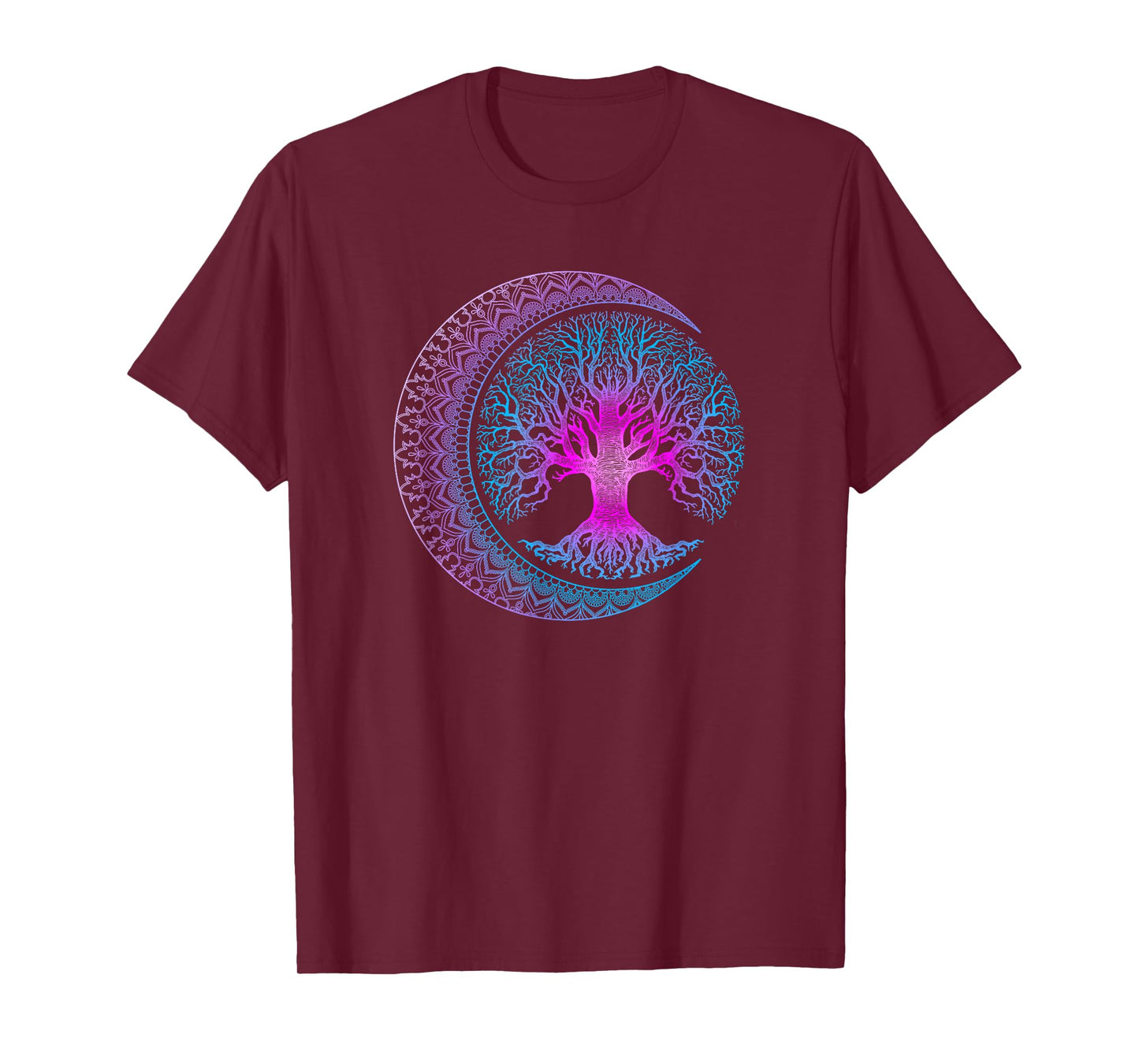 Tree of Life Cresent Moon Phases Mandala Yoga Gift T-Shirt