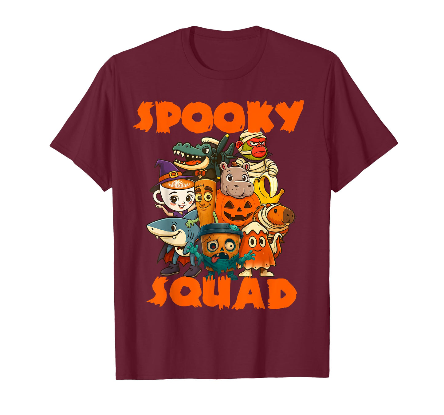 Spooky Squad Halloween Matching Italian Brainrot Meme Kids T-Shirt