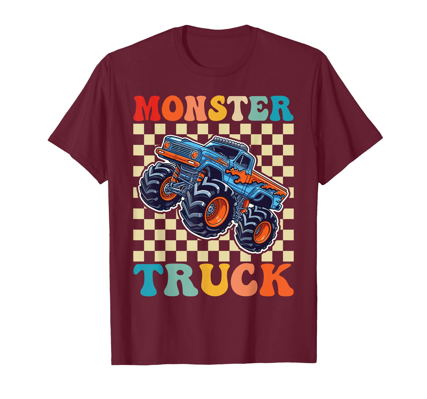 Monster Truck for Toddlers, Kids Monster Truck Retro Vintage T-Shirt