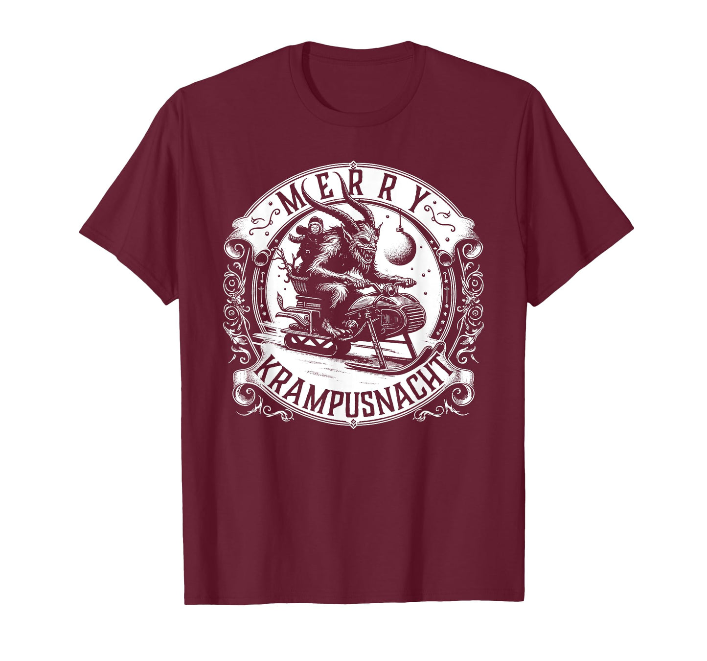 Krampusnacht Krampus on a Snowmobile T-Shirt