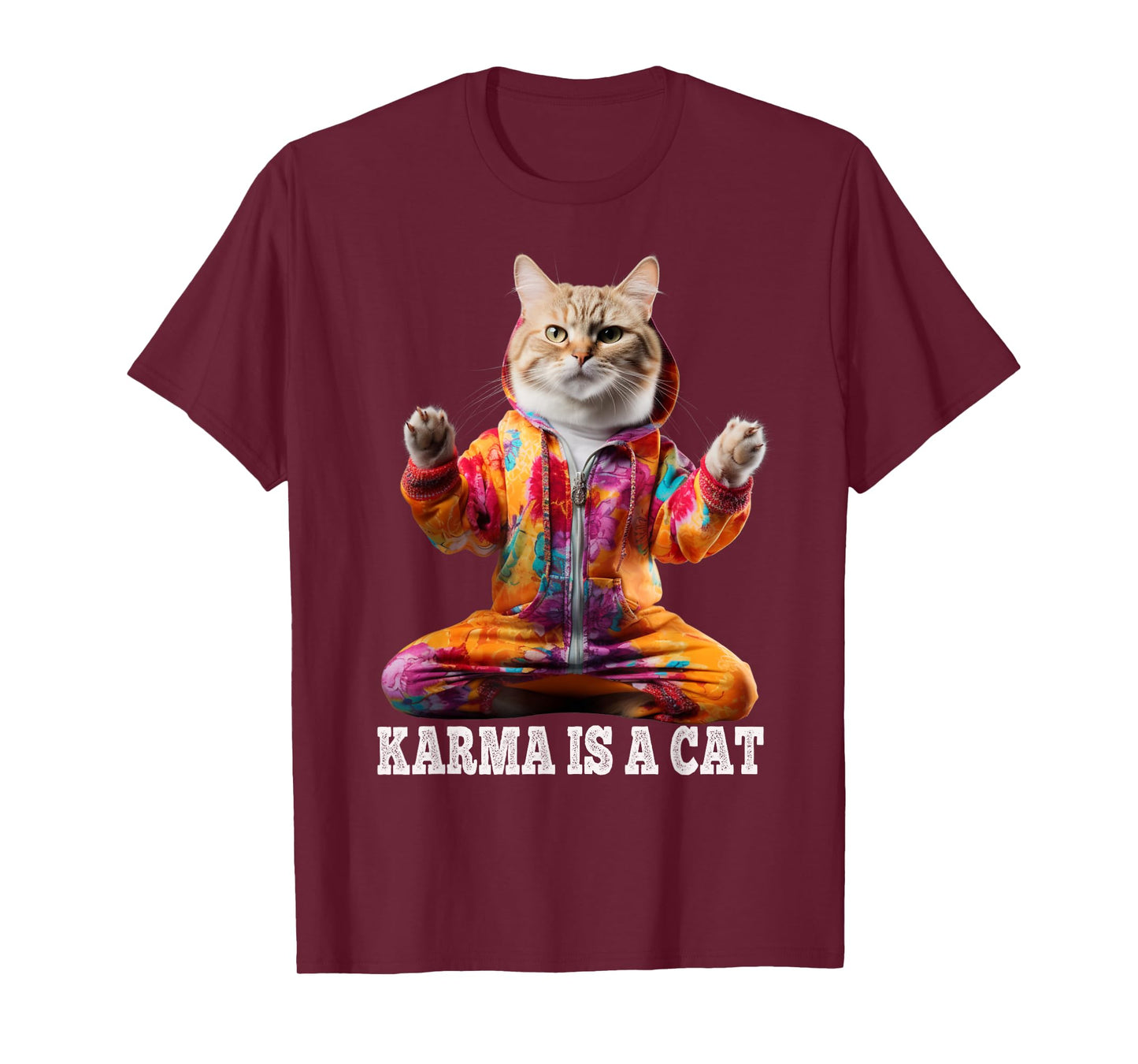 Cats , Karma is a cat, Yoga sports cat Men Women Kids T-Shirt