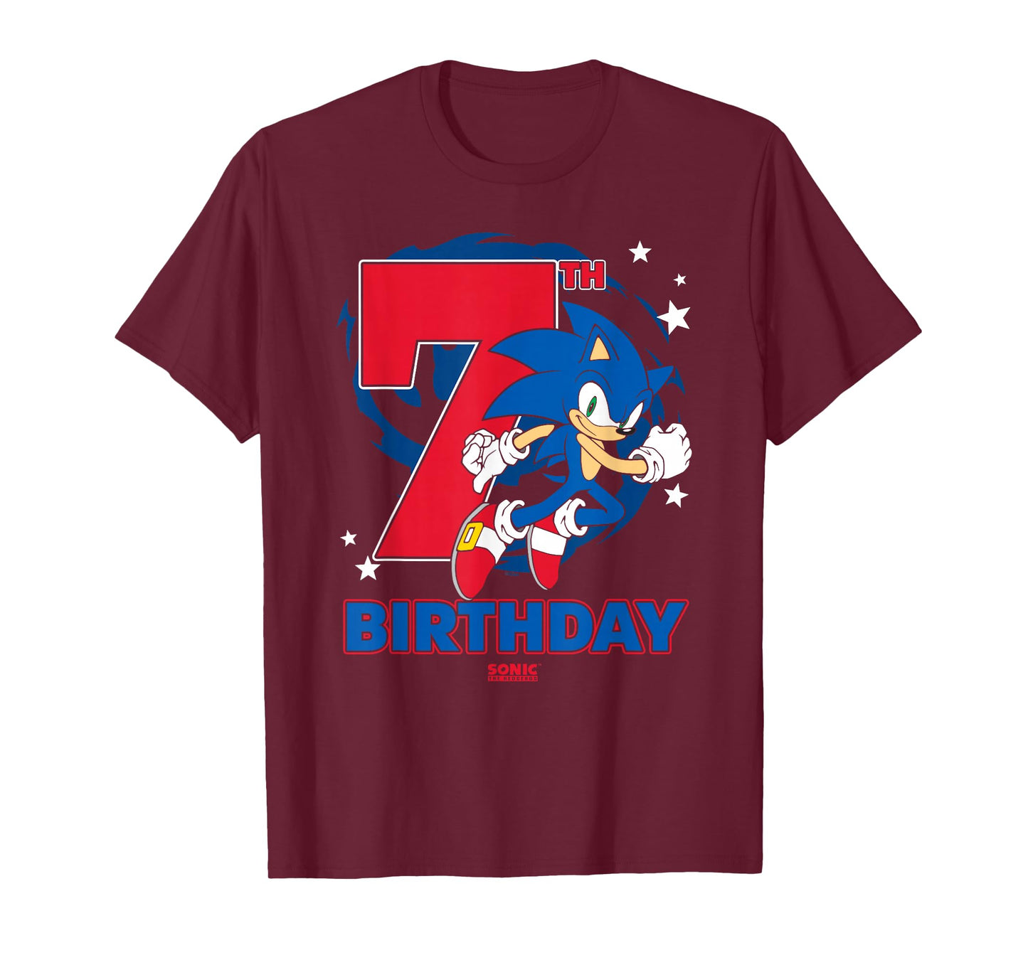 Sonic The Hedgehog Epic Sonic 7th Birthday Big Chest Logo T-Shirt