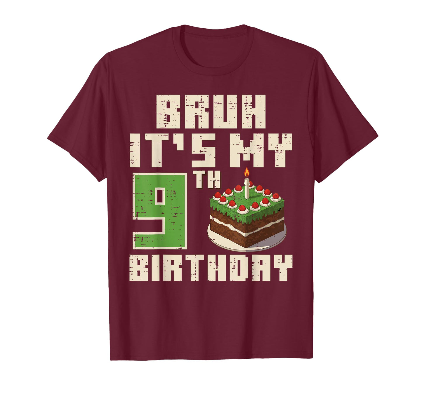 9th Birthday Pixel Gaming 9 Year Old Gamer Bday Boys Kids T-Shirt