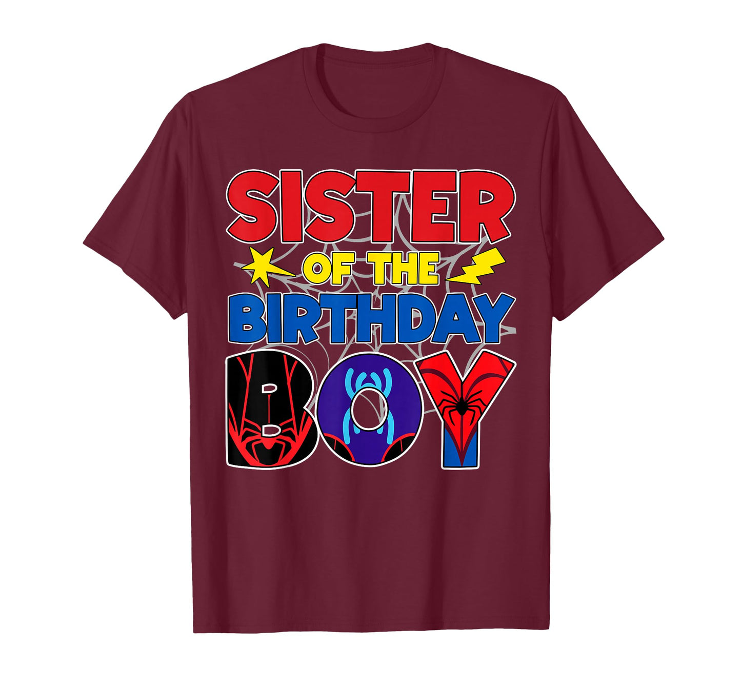 Sister Of The Birthday Boy Matching Spider Family Birthday T-Shirt