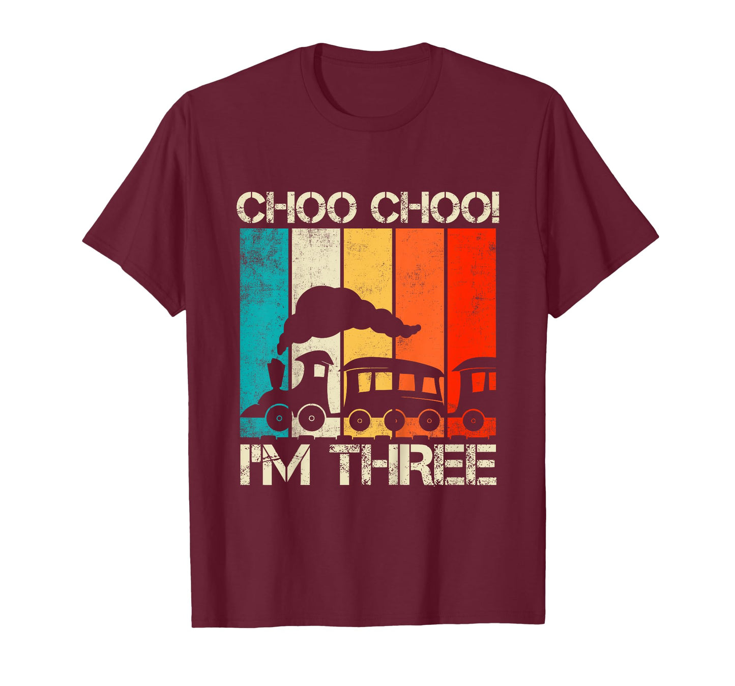 Kids Choo Choo Im Three Locomotive Train Boy 3rd Birthday Trains T-Shirt
