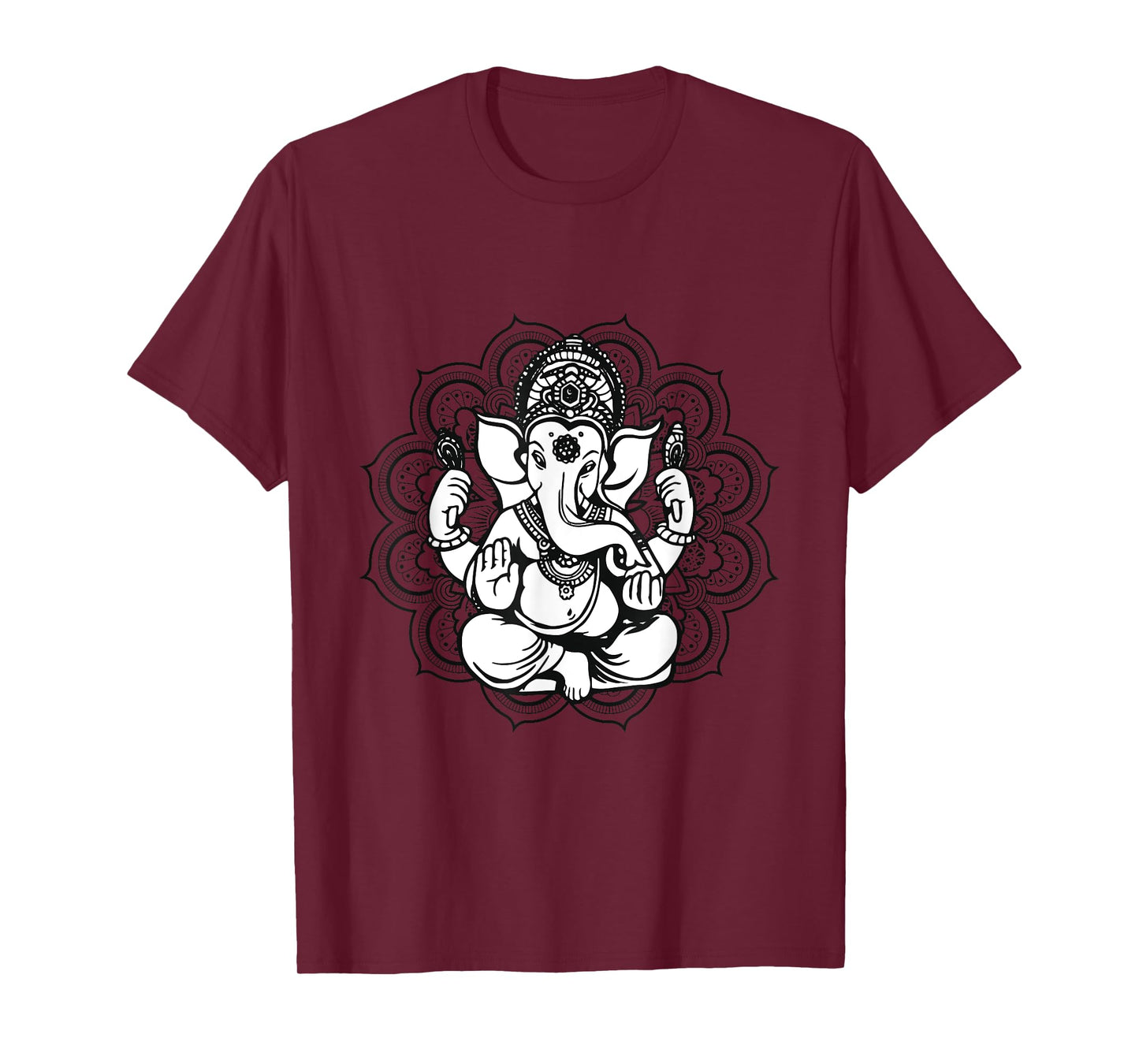 Yoga Mandala Elephant Ganesha Tribal Ornaments Chakra Hindu T-Shirt