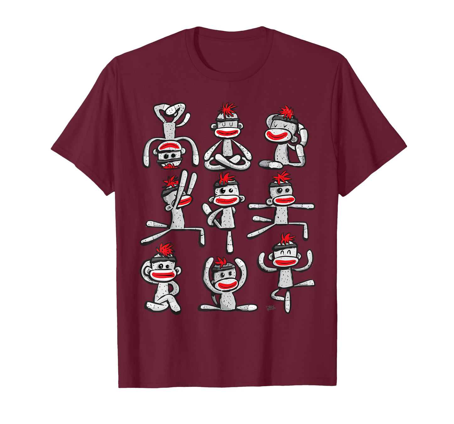 Yoga Pose Womens Asana Sock Monkey Cute Wellness T-Shirt
