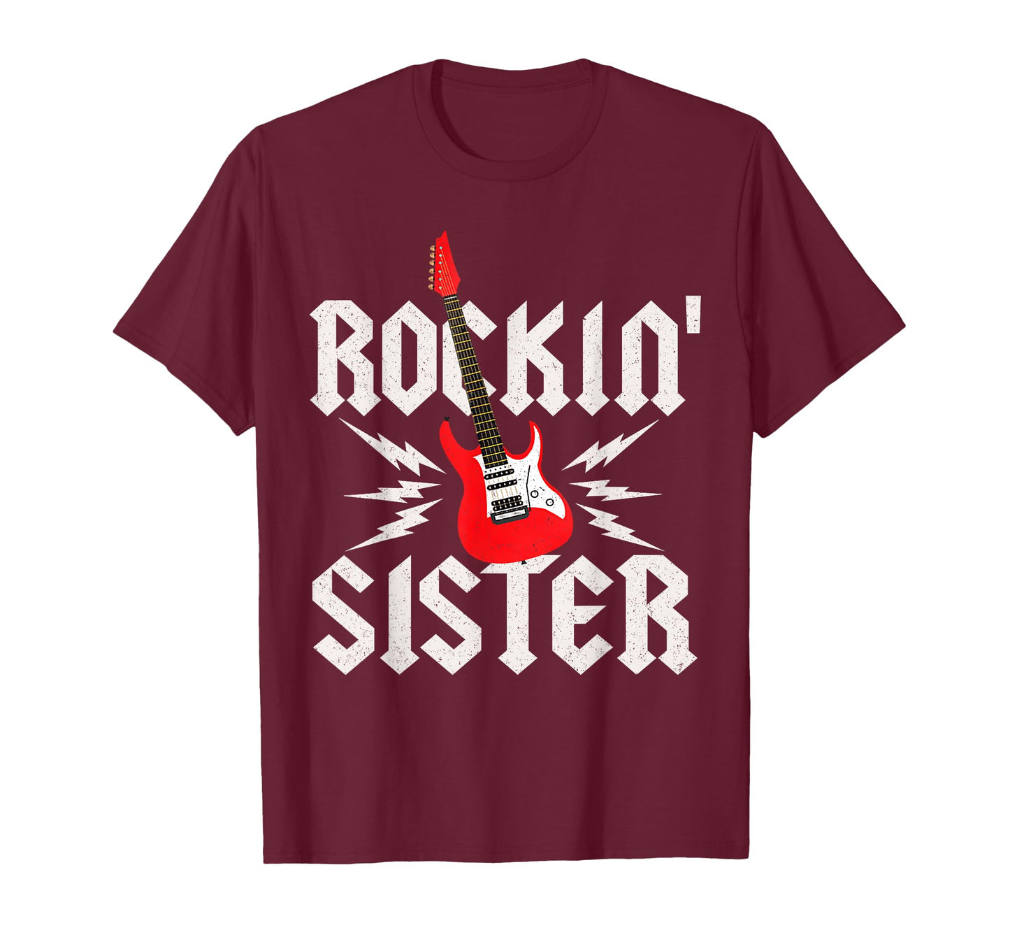 Sister Rockin One Birthday Family Matching Rock Guitar T-Shirt