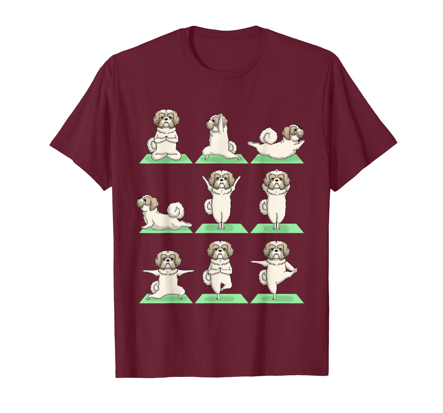 Shih Tzu Dog Yoga Pose Zen Cute Workout Exercise Yogi Funny T-Shirt