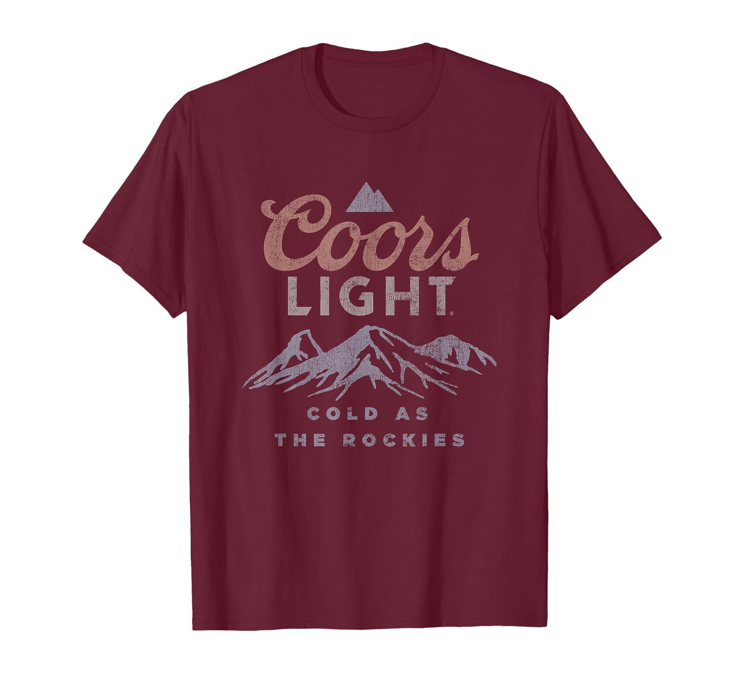 Coors Light Cold As The Rockies Vintage Beer Label T-Shirt